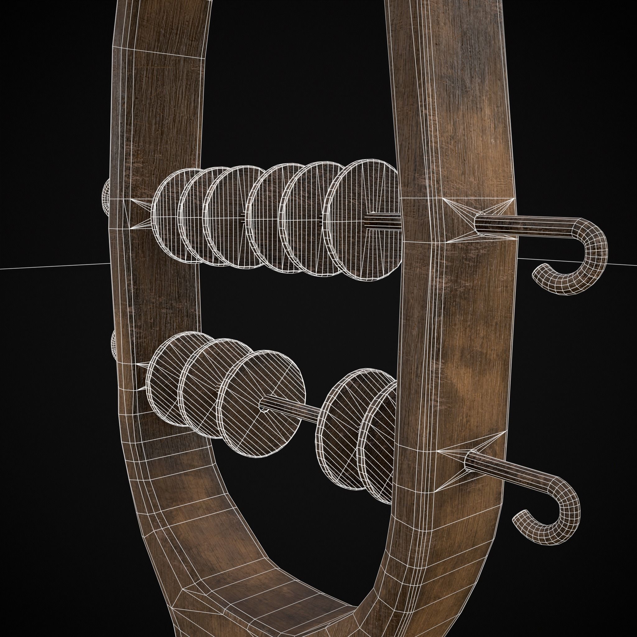 Small Wooden Baby Rattle Low-poly 3D model_12