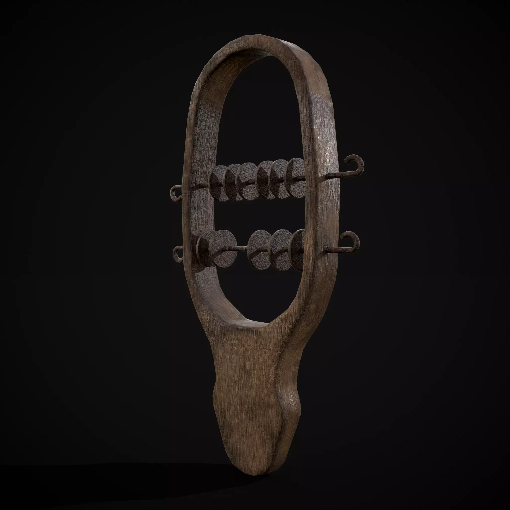 Small Wooden Baby Rattle Low-poly 3D model_0