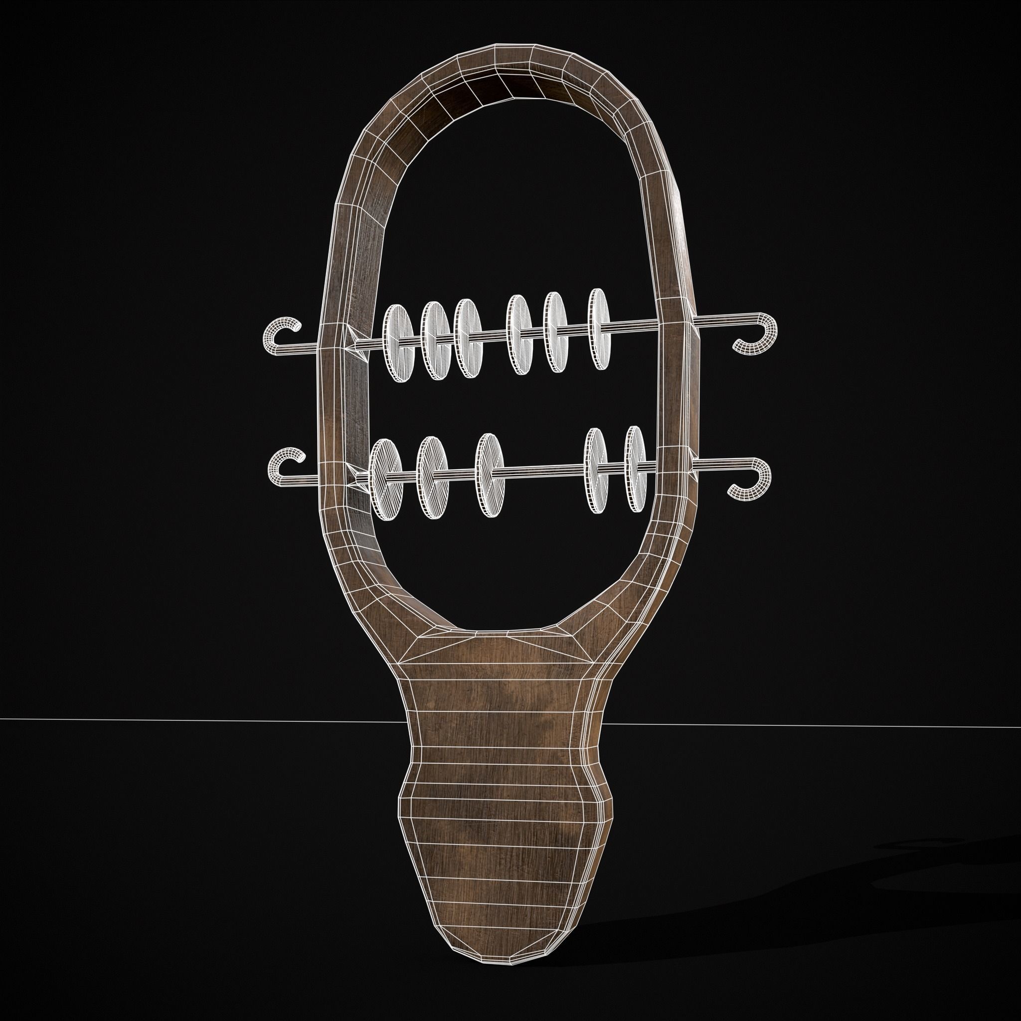 Small Wooden Baby Rattle Low-poly 3D model_32