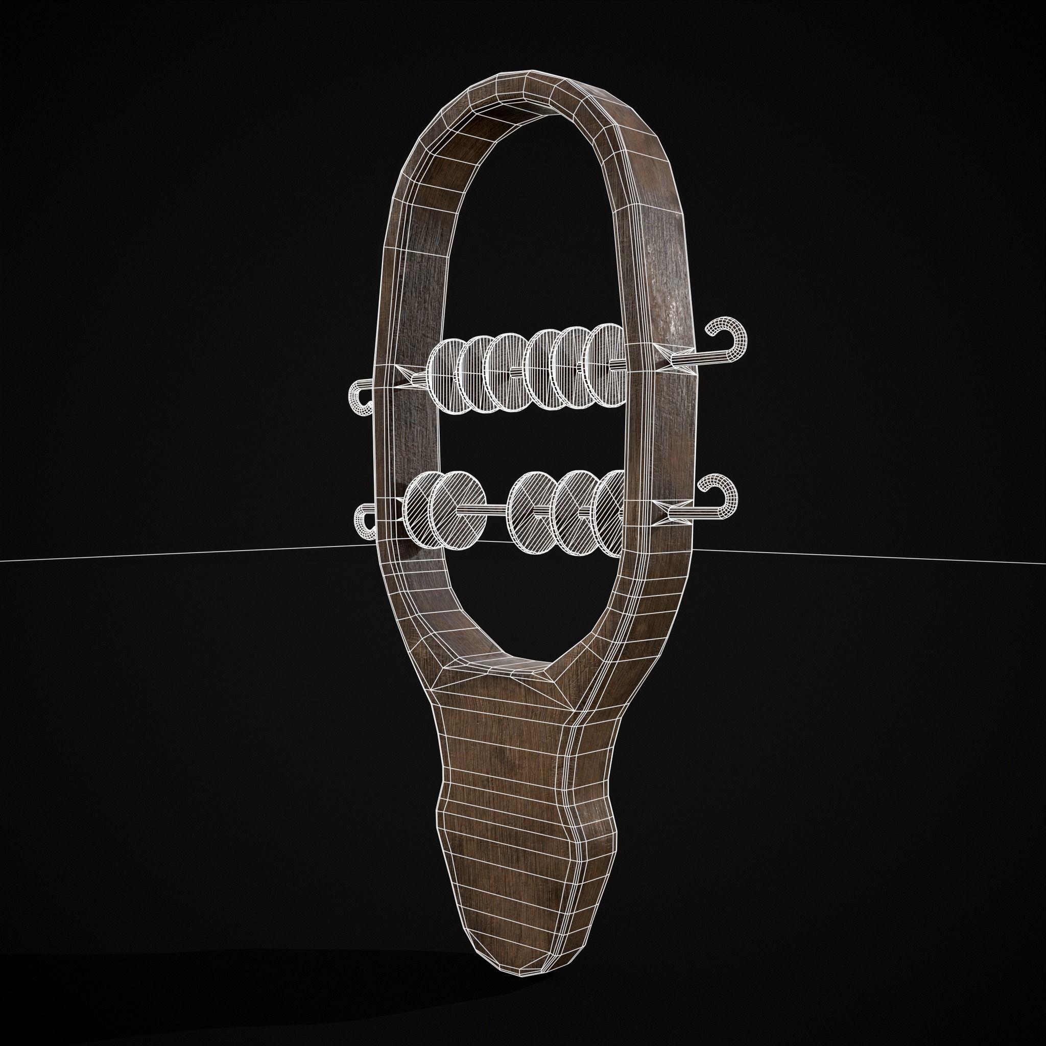 Small Wooden Baby Rattle Low-poly 3D model_2