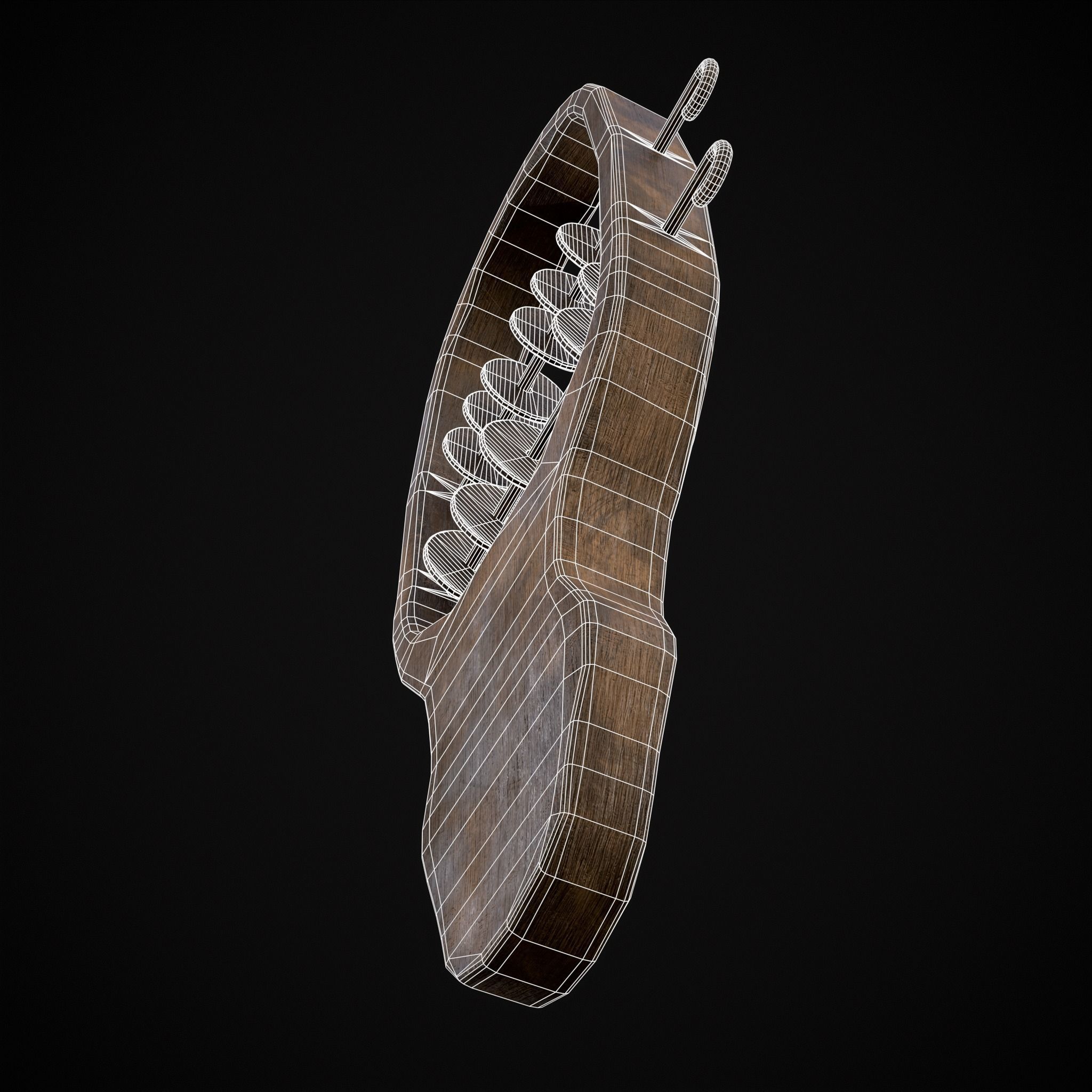 Small Wooden Baby Rattle Low-poly 3D model_22