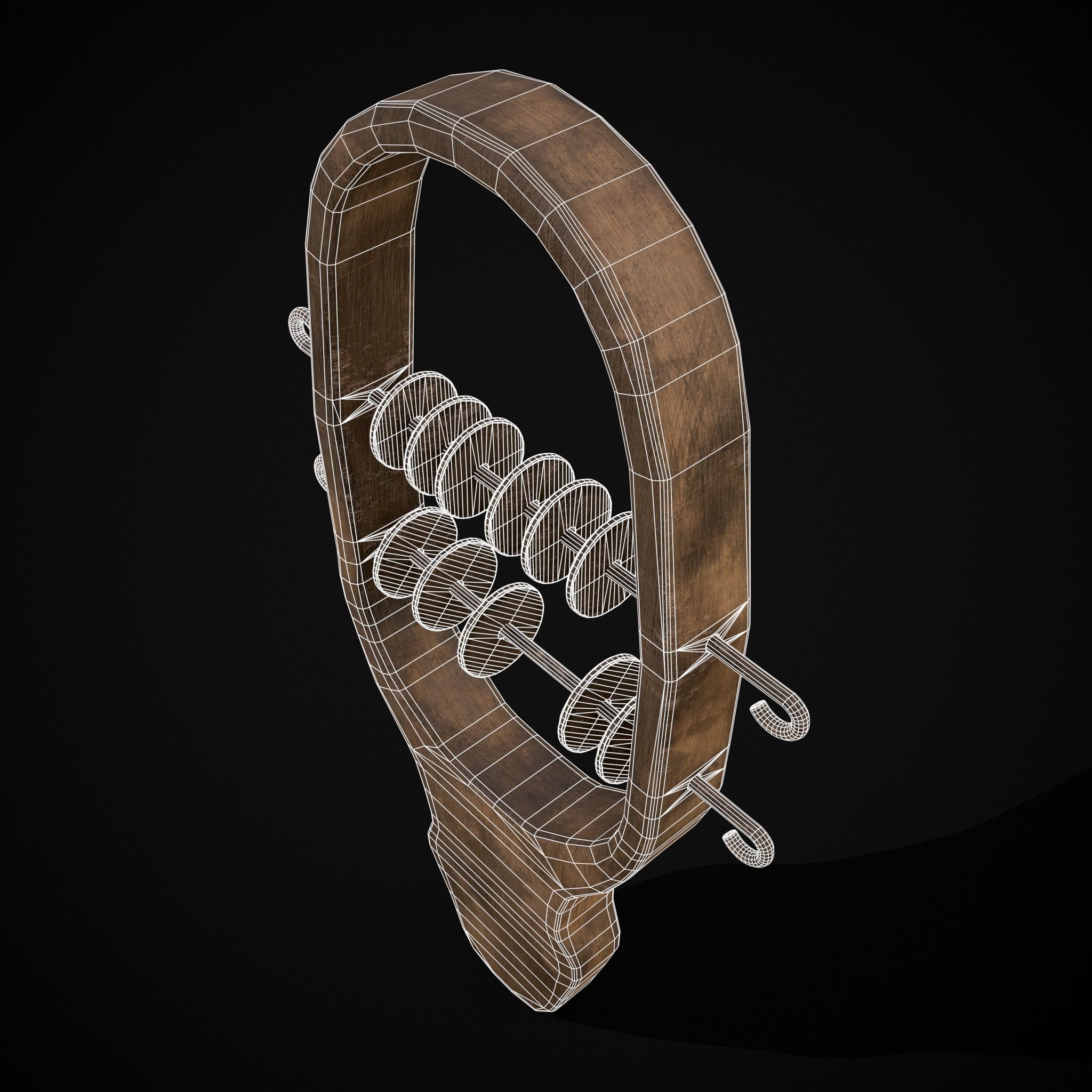 Small Wooden Baby Rattle Low-poly 3D model_38