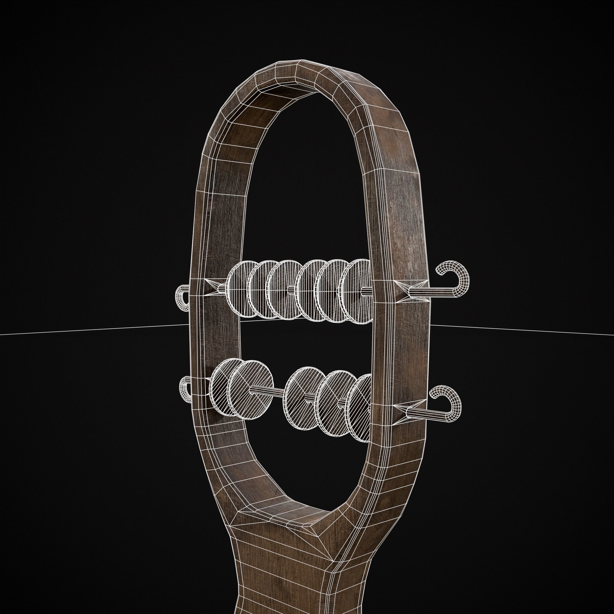 Small Wooden Baby Rattle Low-poly 3D model_18