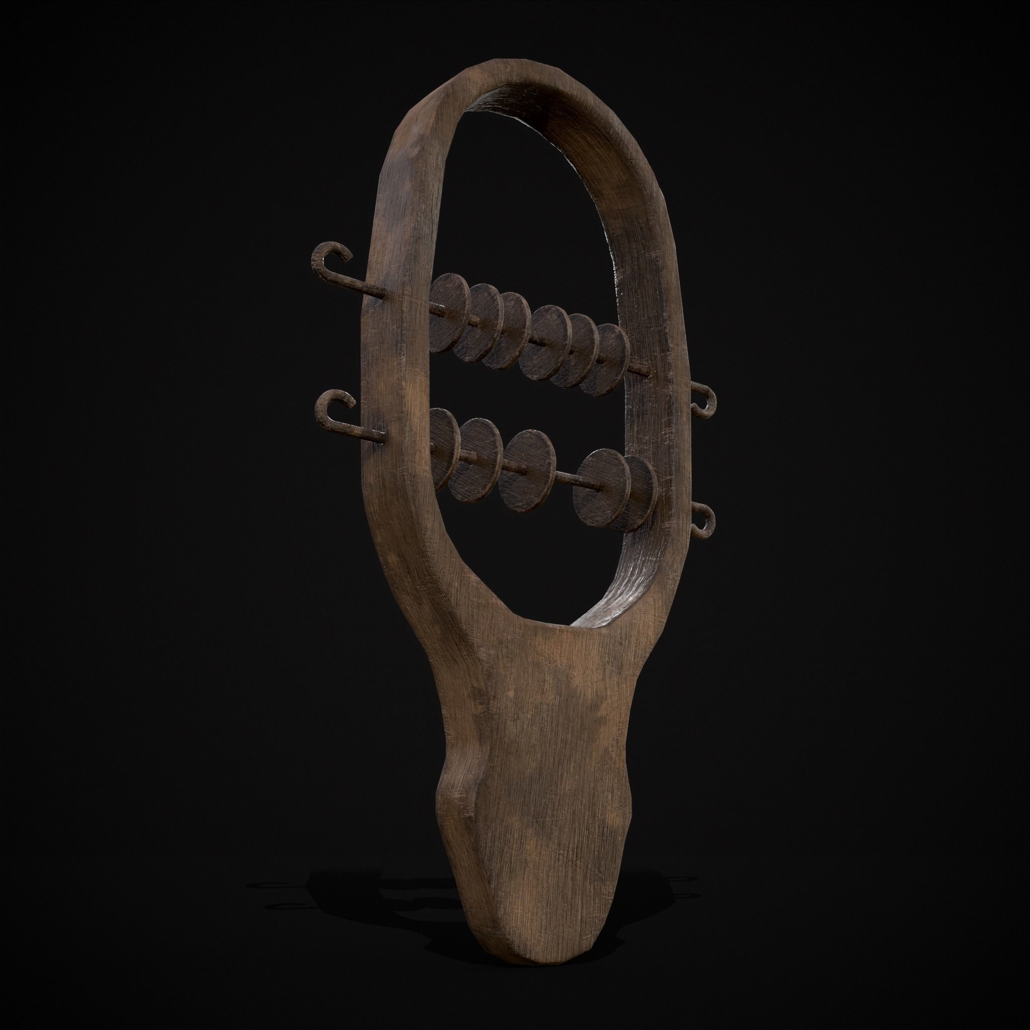 Small Wooden Baby Rattle Low-poly 3D model_35