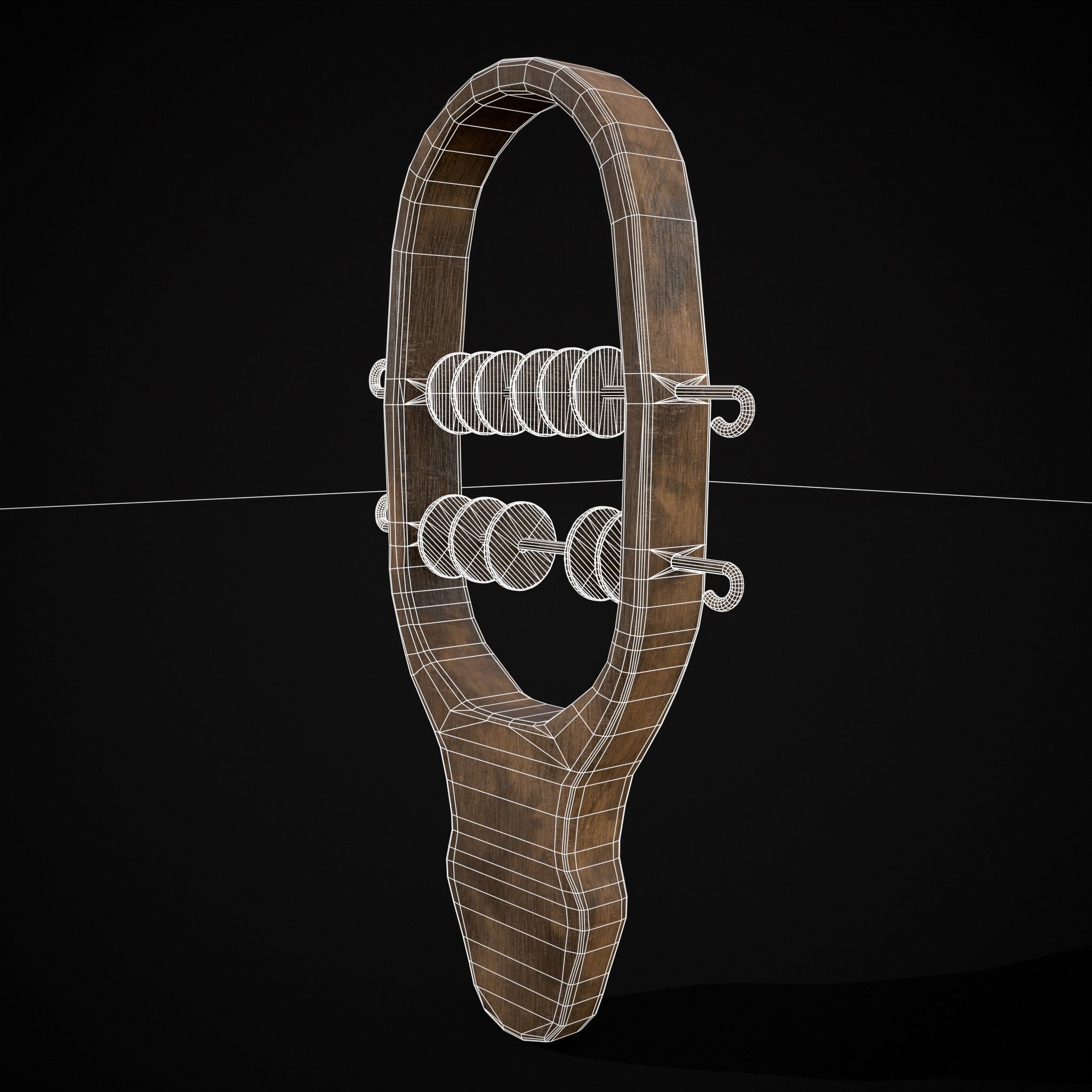 Small Wooden Baby Rattle Low-poly 3D model_4