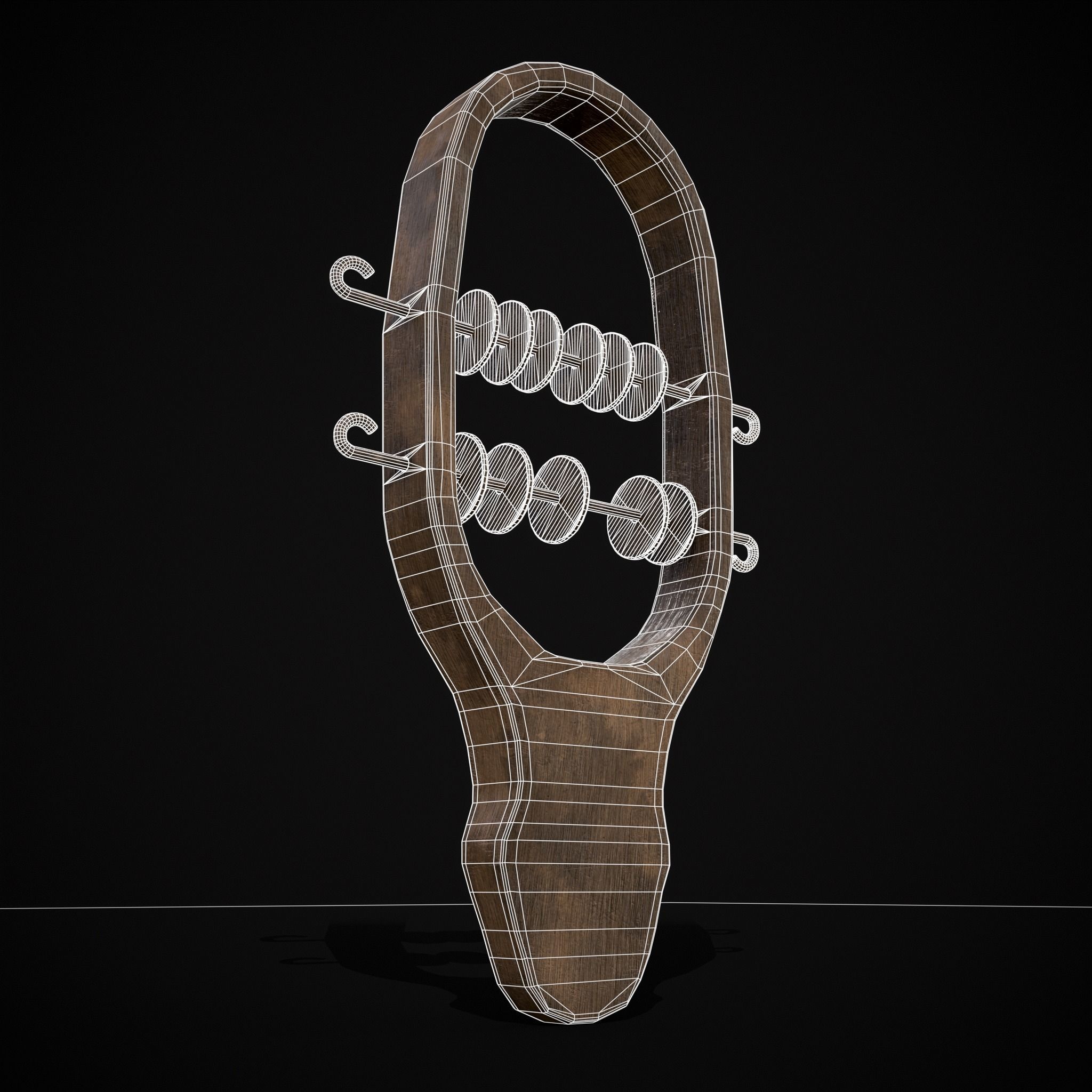 Small Wooden Baby Rattle Low-poly 3D model_36