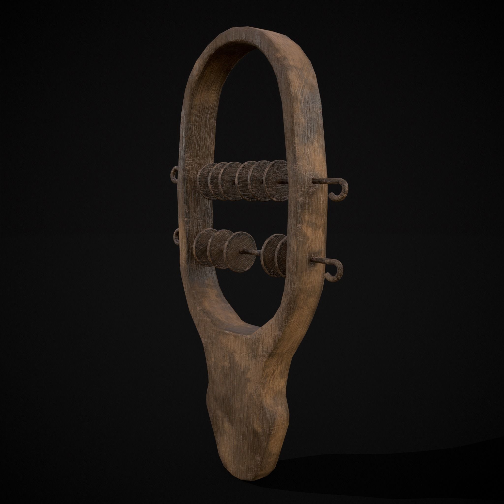 Small Wooden Baby Rattle Low-poly 3D model_3