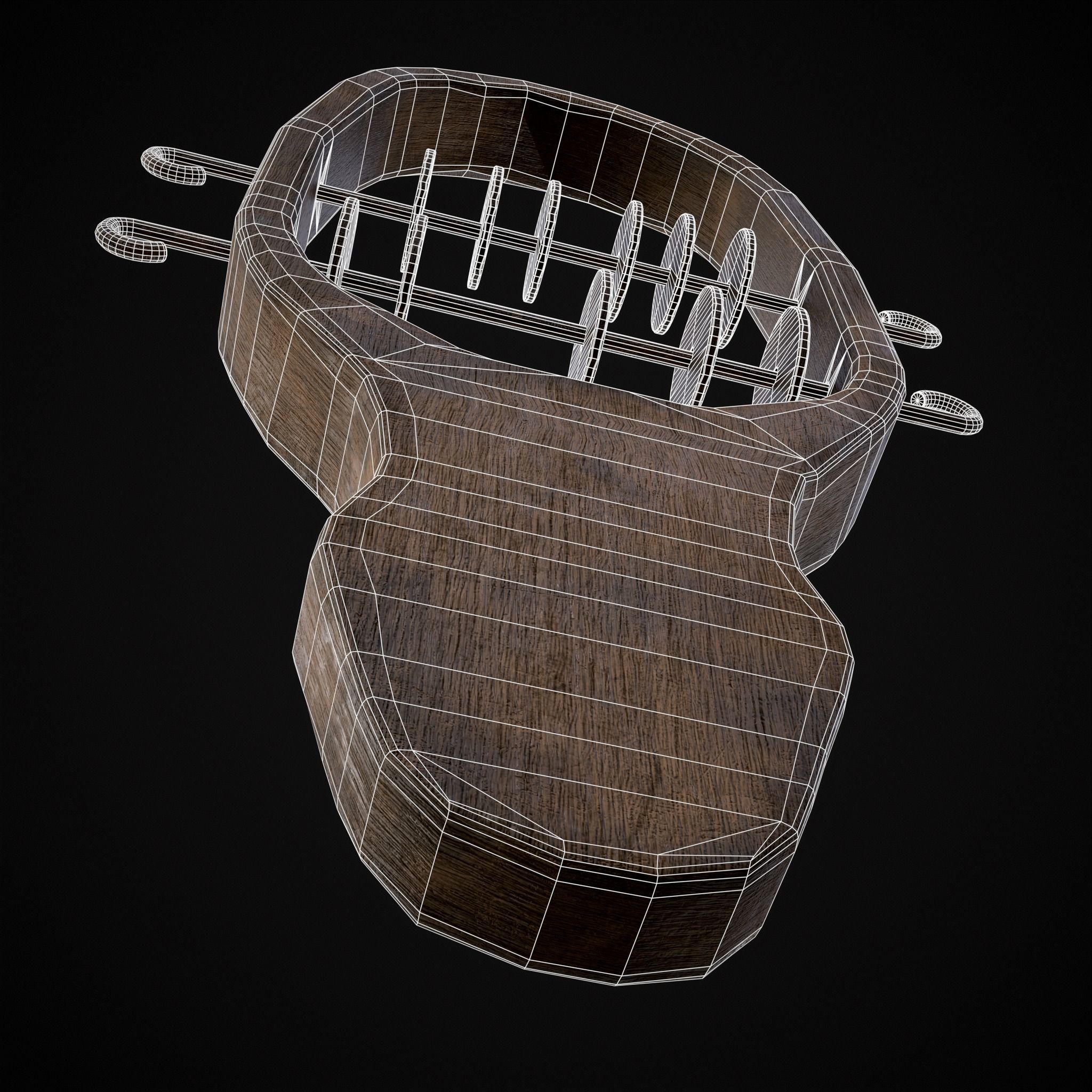 Small Wooden Baby Rattle Low-poly 3D model_20