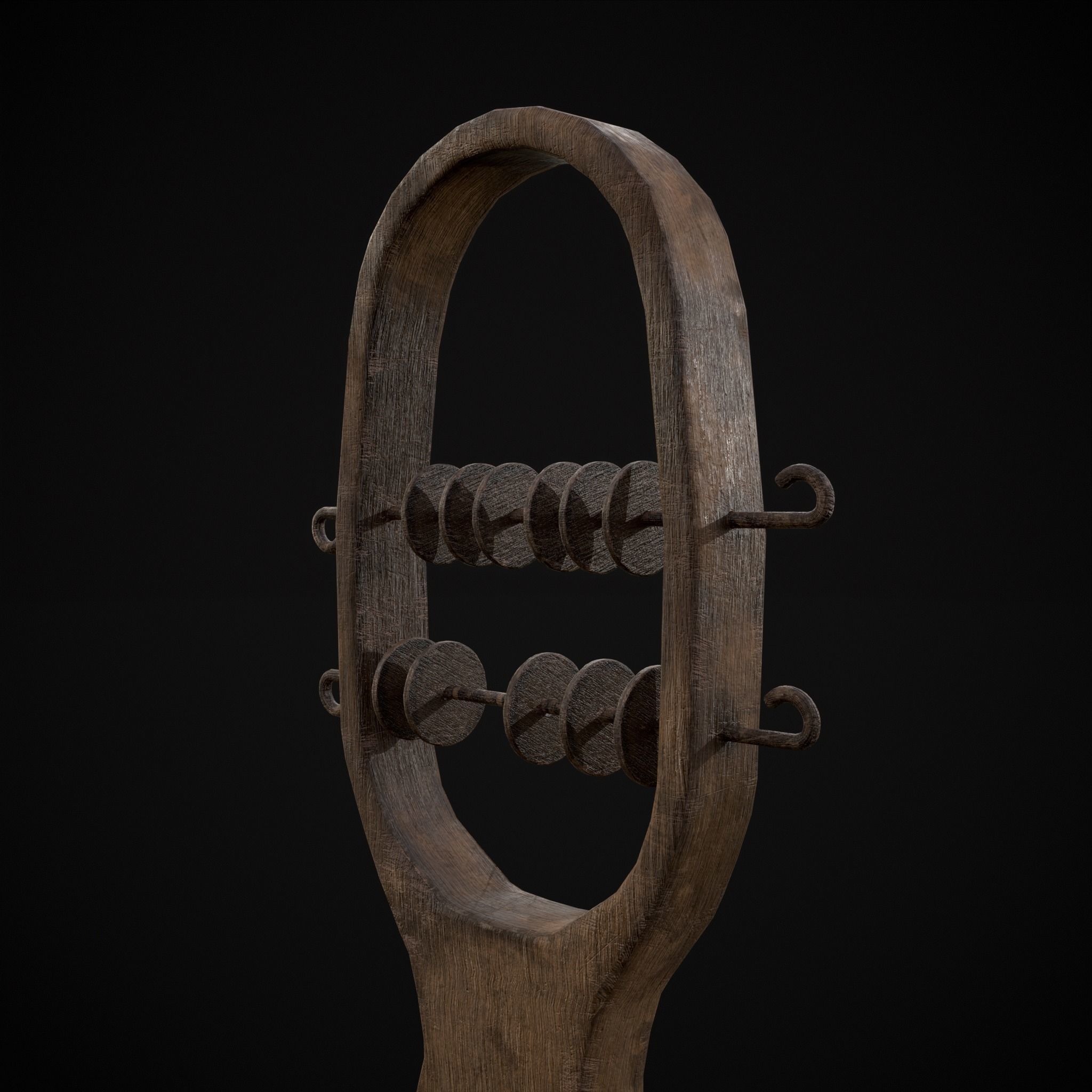 Small Wooden Baby Rattle Low-poly 3D model_17