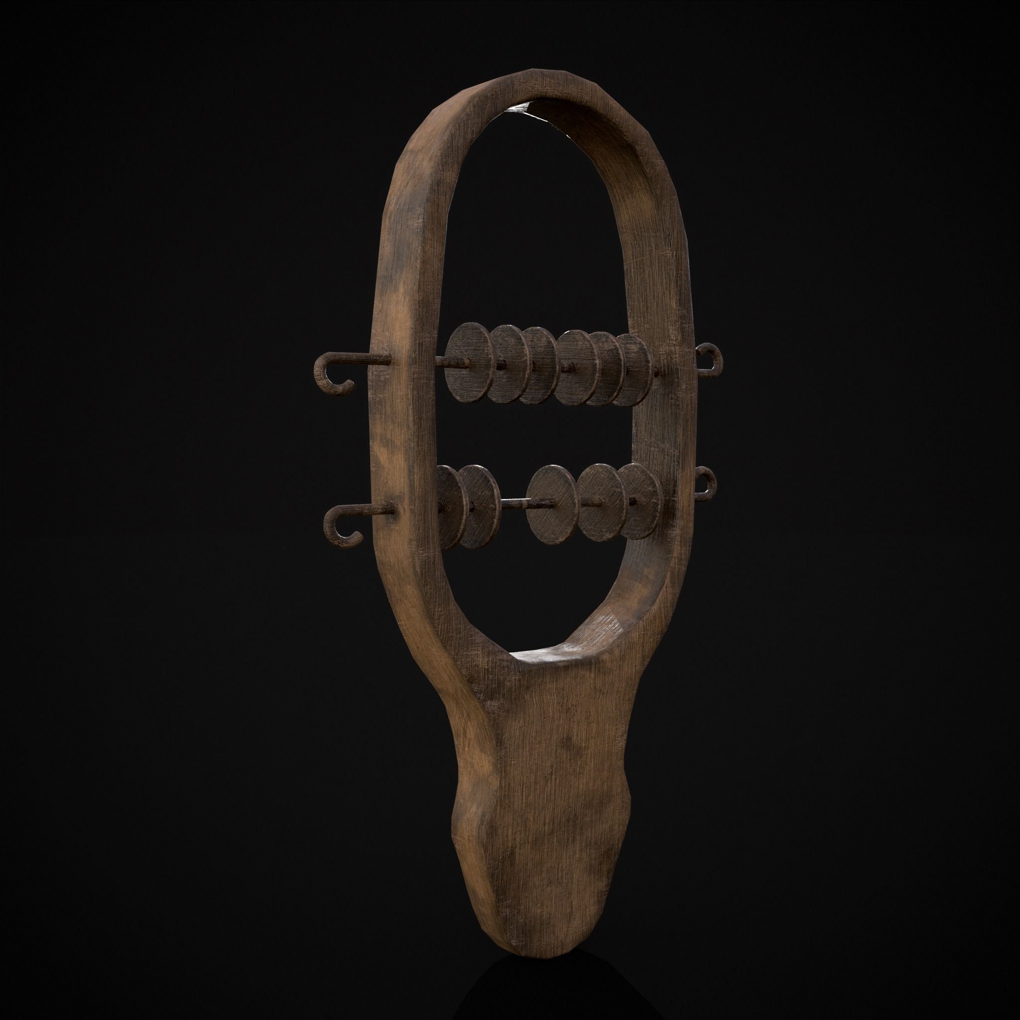 Small Wooden Baby Rattle Low-poly 3D model_27