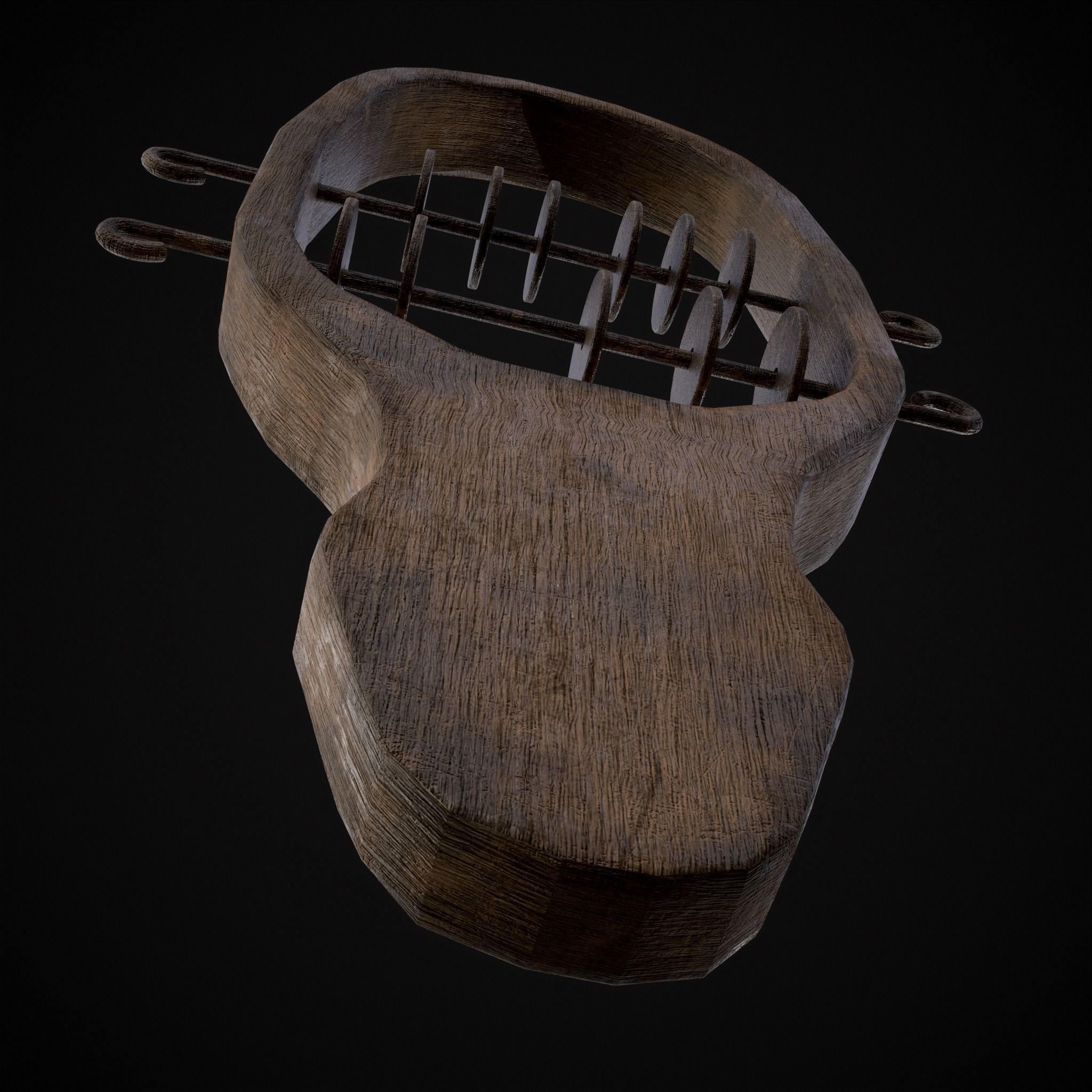 Small Wooden Baby Rattle Low-poly 3D model_19