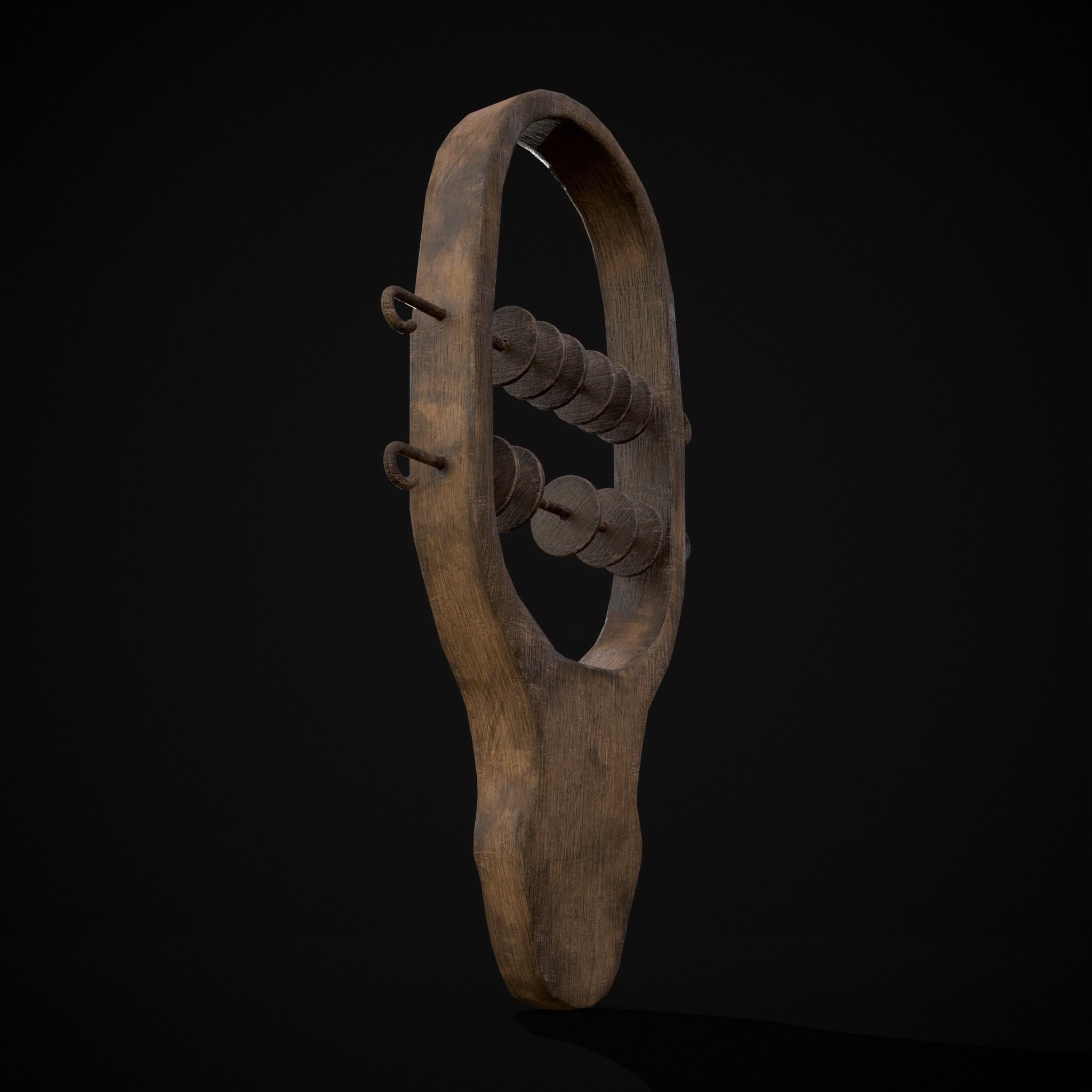 Small Wooden Baby Rattle Low-poly 3D model_9