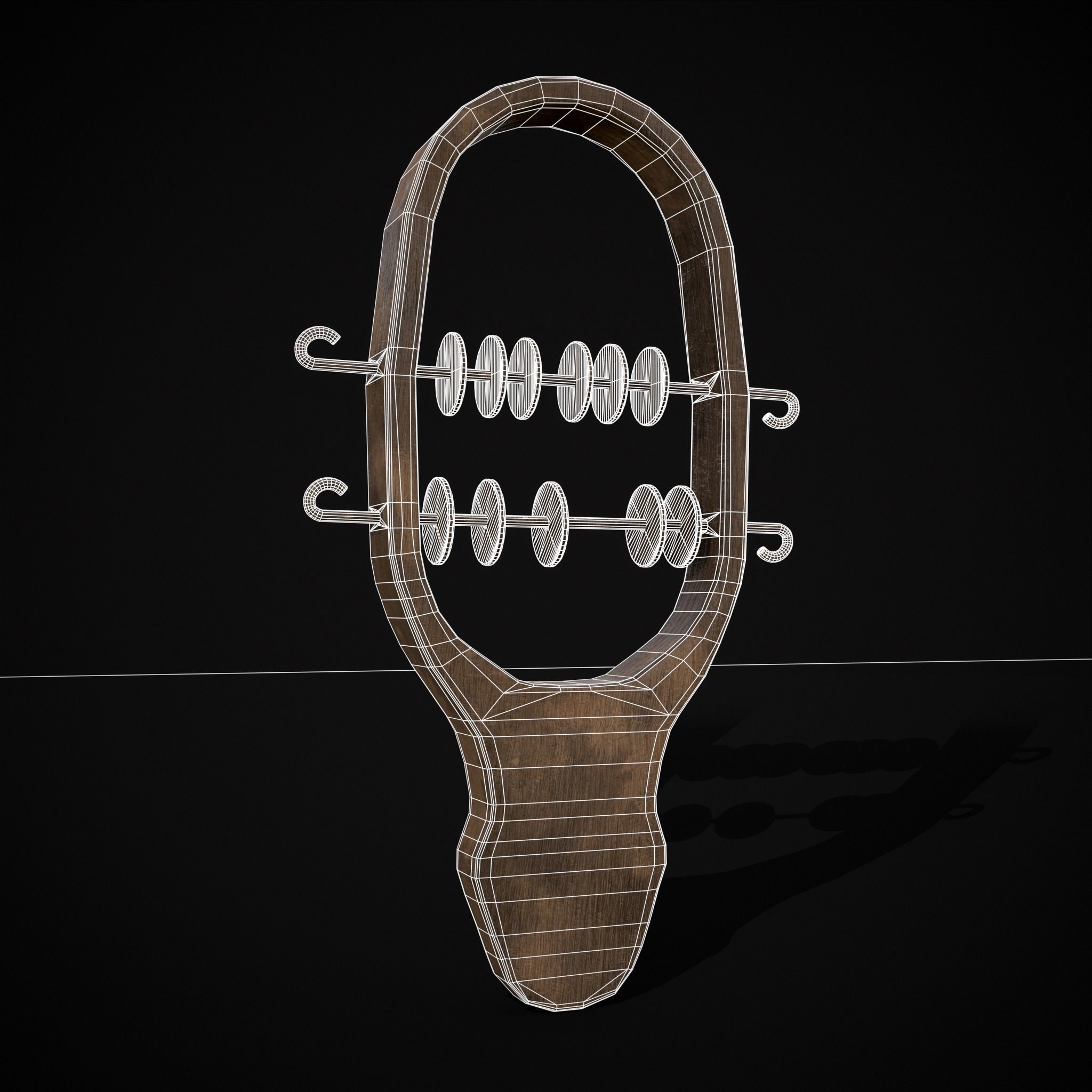 Small Wooden Baby Rattle Low-poly 3D model_40