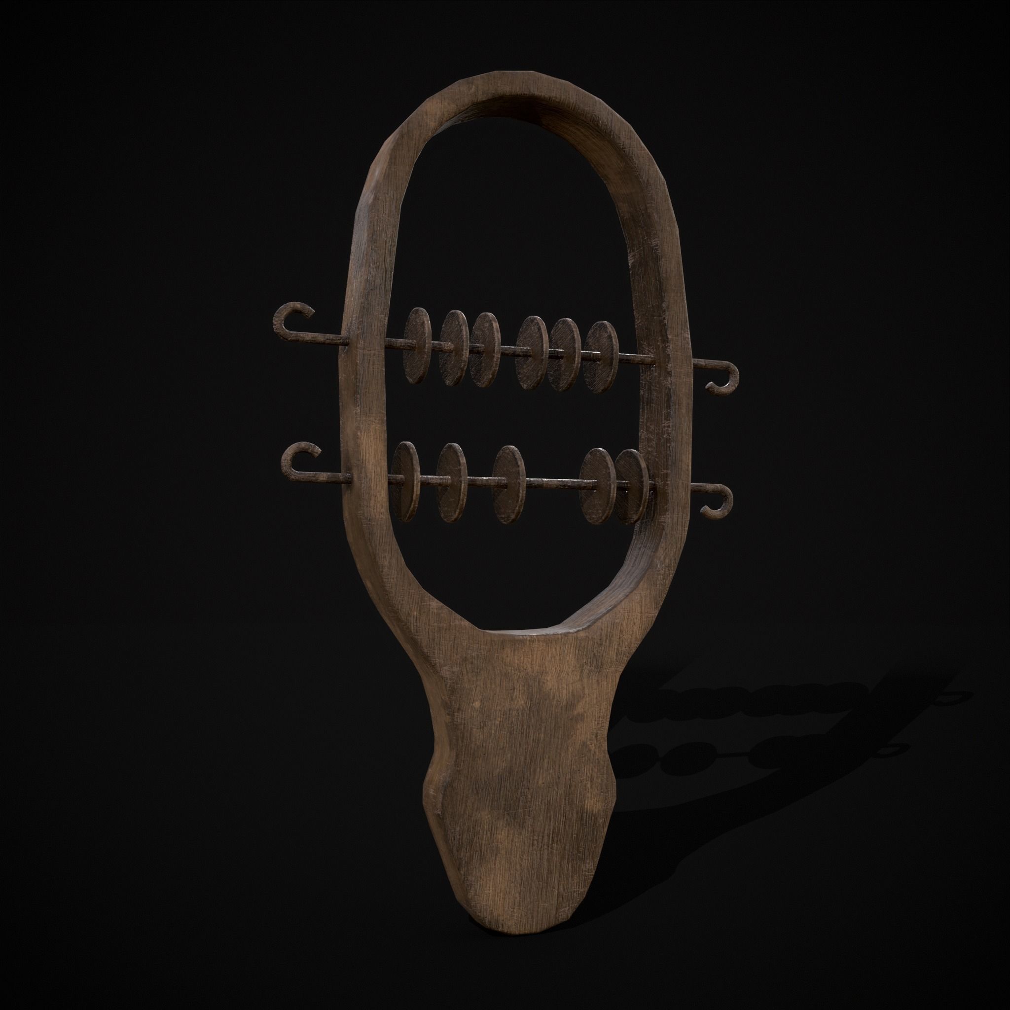 Small Wooden Baby Rattle Low-poly 3D model_39