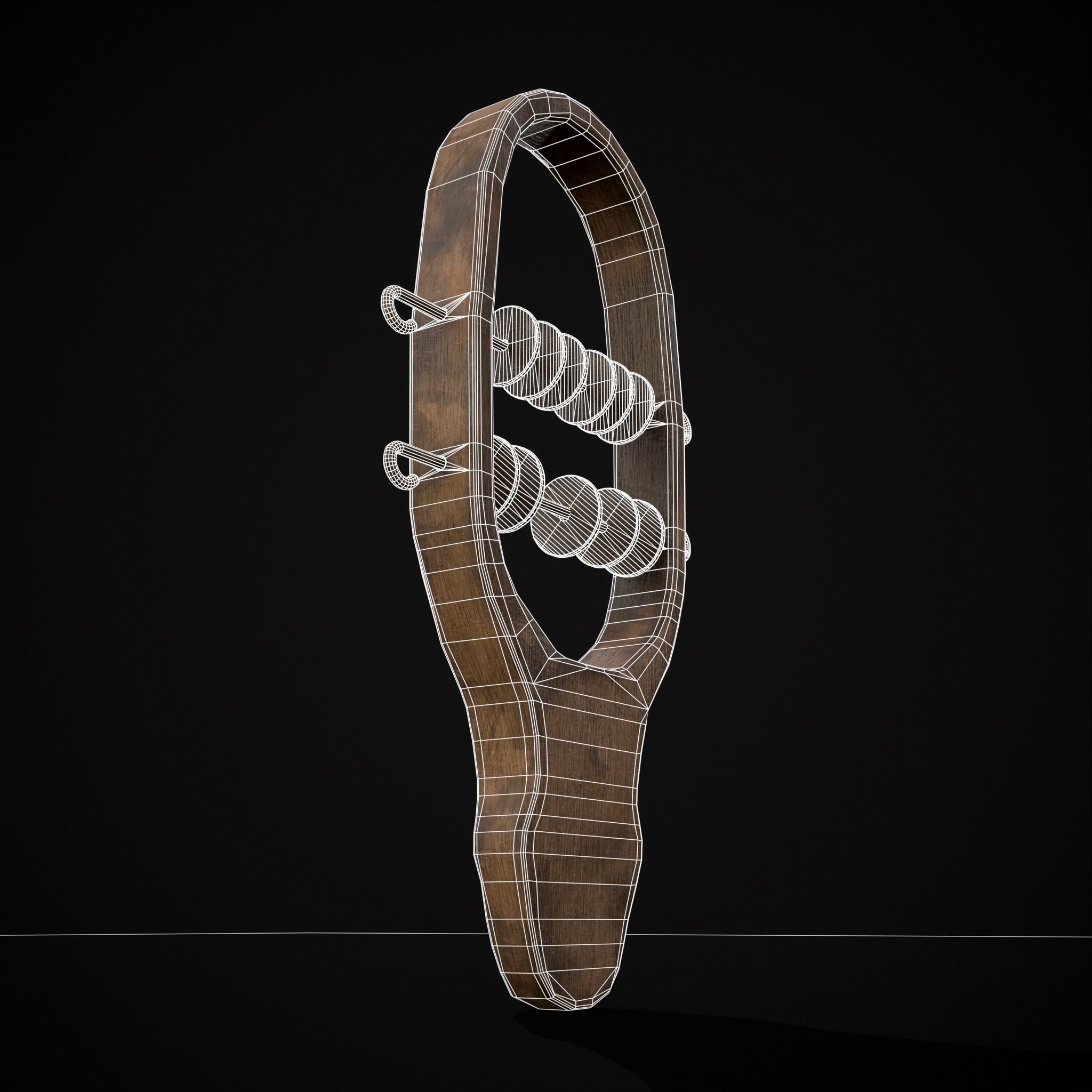 Small Wooden Baby Rattle Low-poly 3D model_10