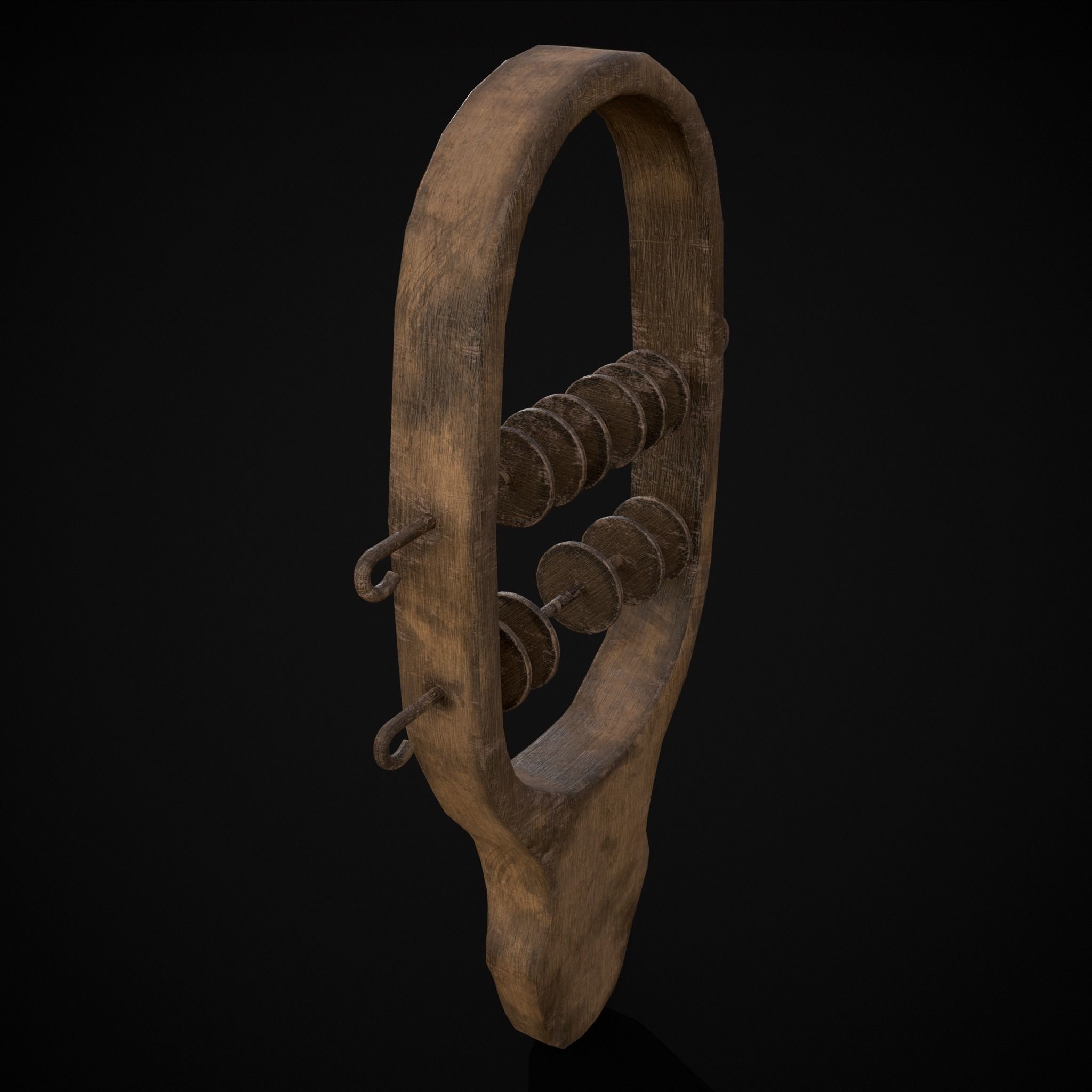 Small Wooden Baby Rattle Low-poly 3D model_29