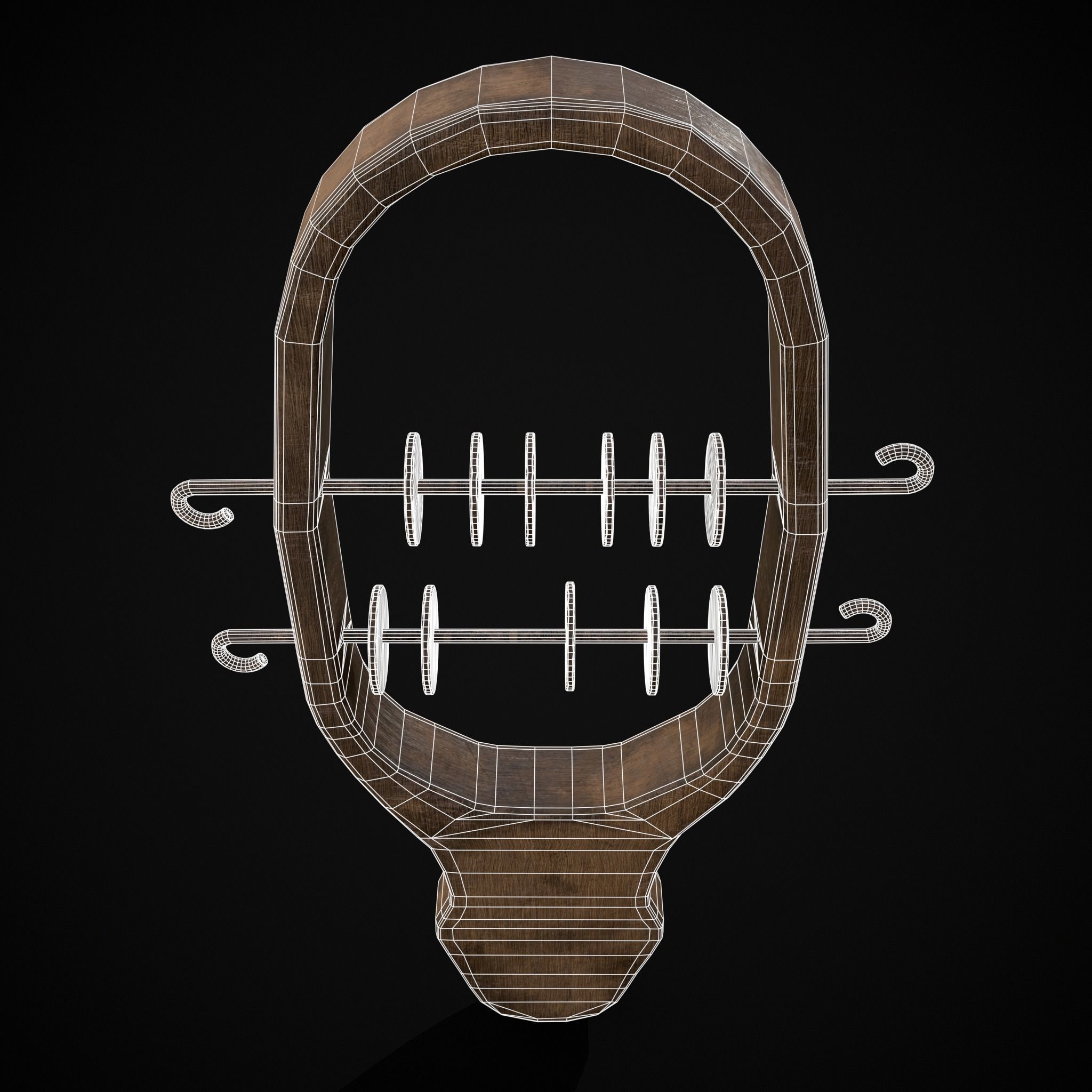 Small Wooden Baby Rattle Low-poly 3D model_26