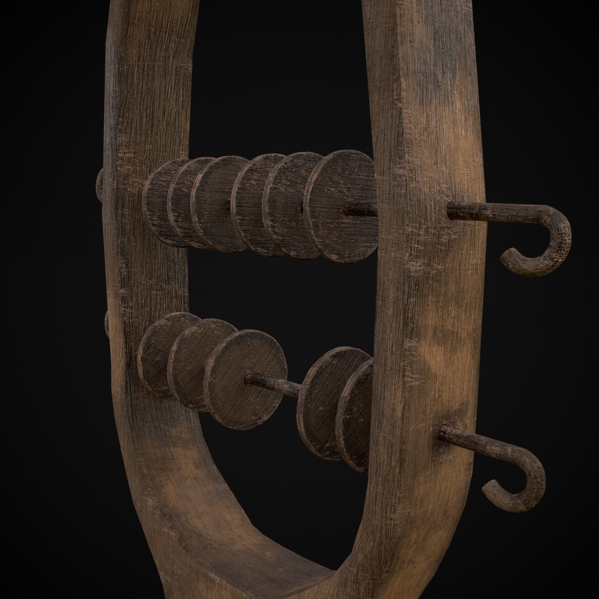 Small Wooden Baby Rattle Low-poly 3D model_11