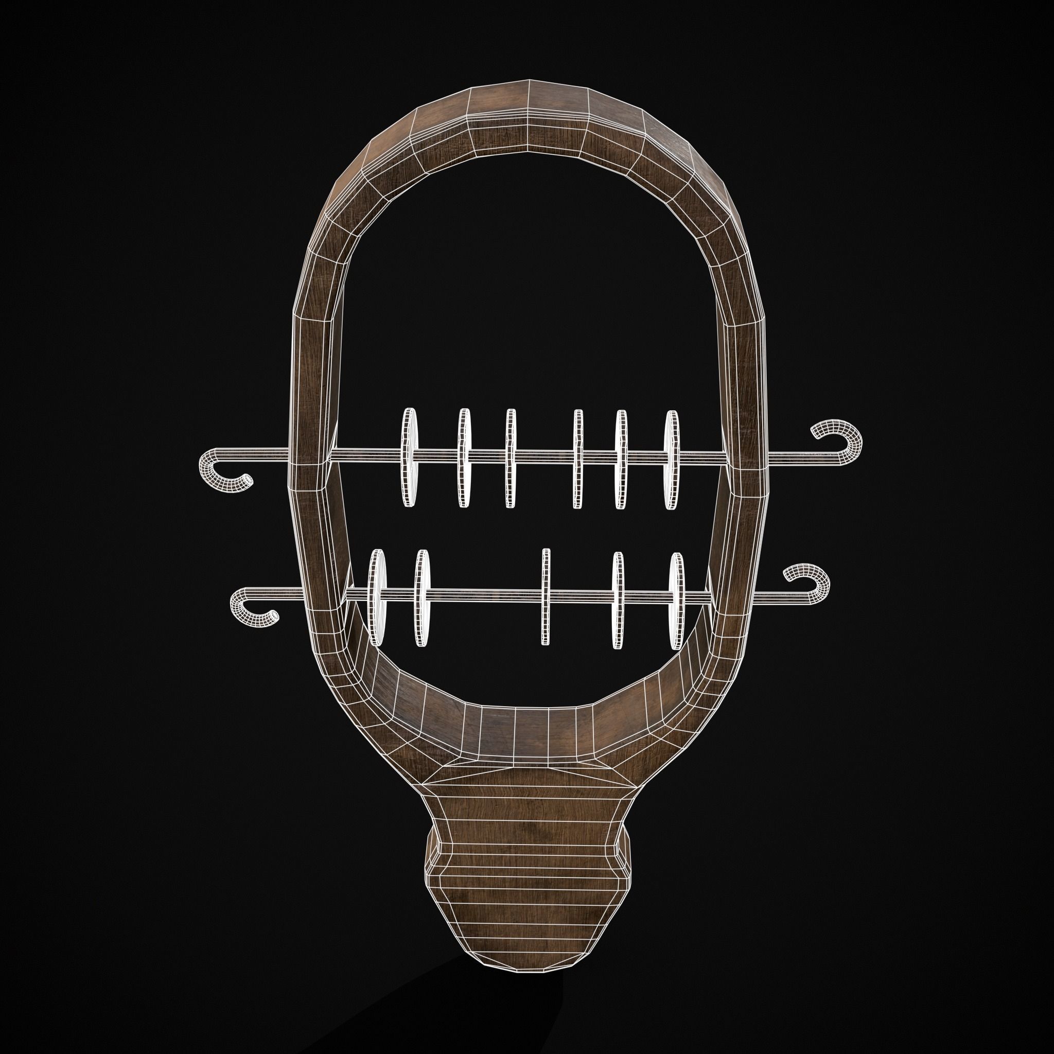 Small Wooden Baby Rattle Low-poly 3D model_8