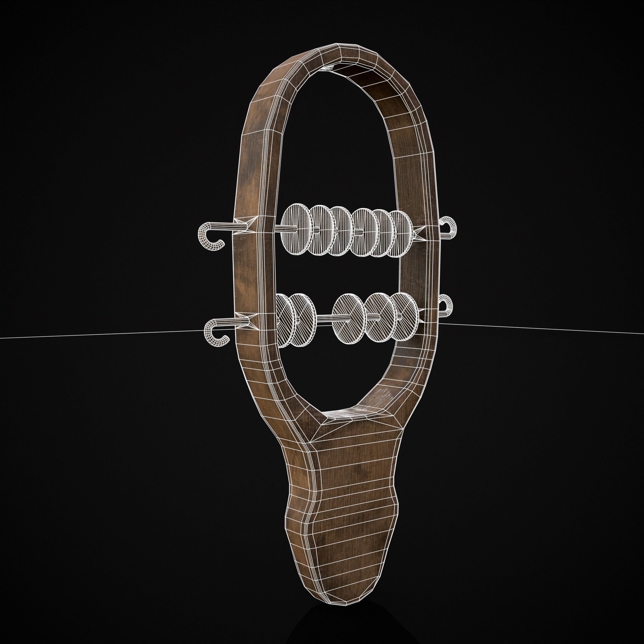 Small Wooden Baby Rattle Low-poly 3D model_28