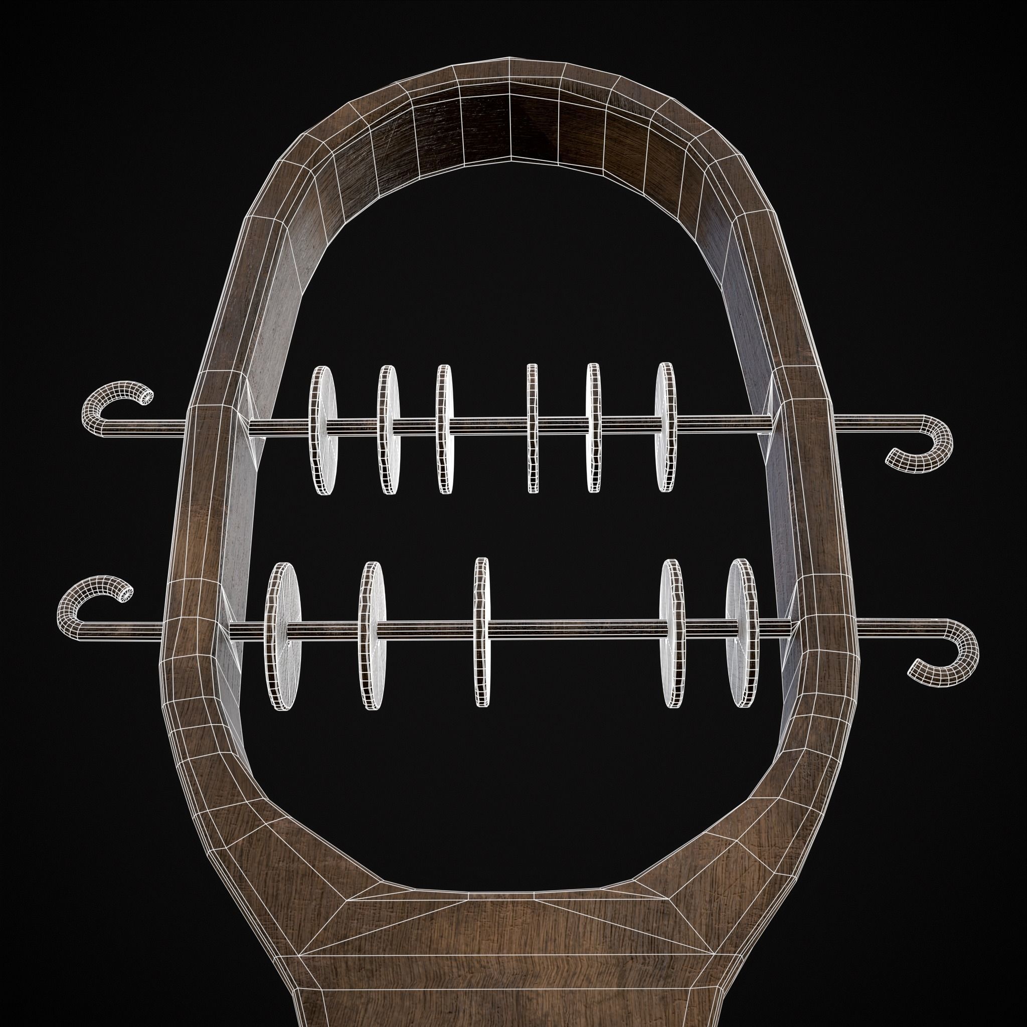 Small Wooden Baby Rattle Low-poly 3D model_14