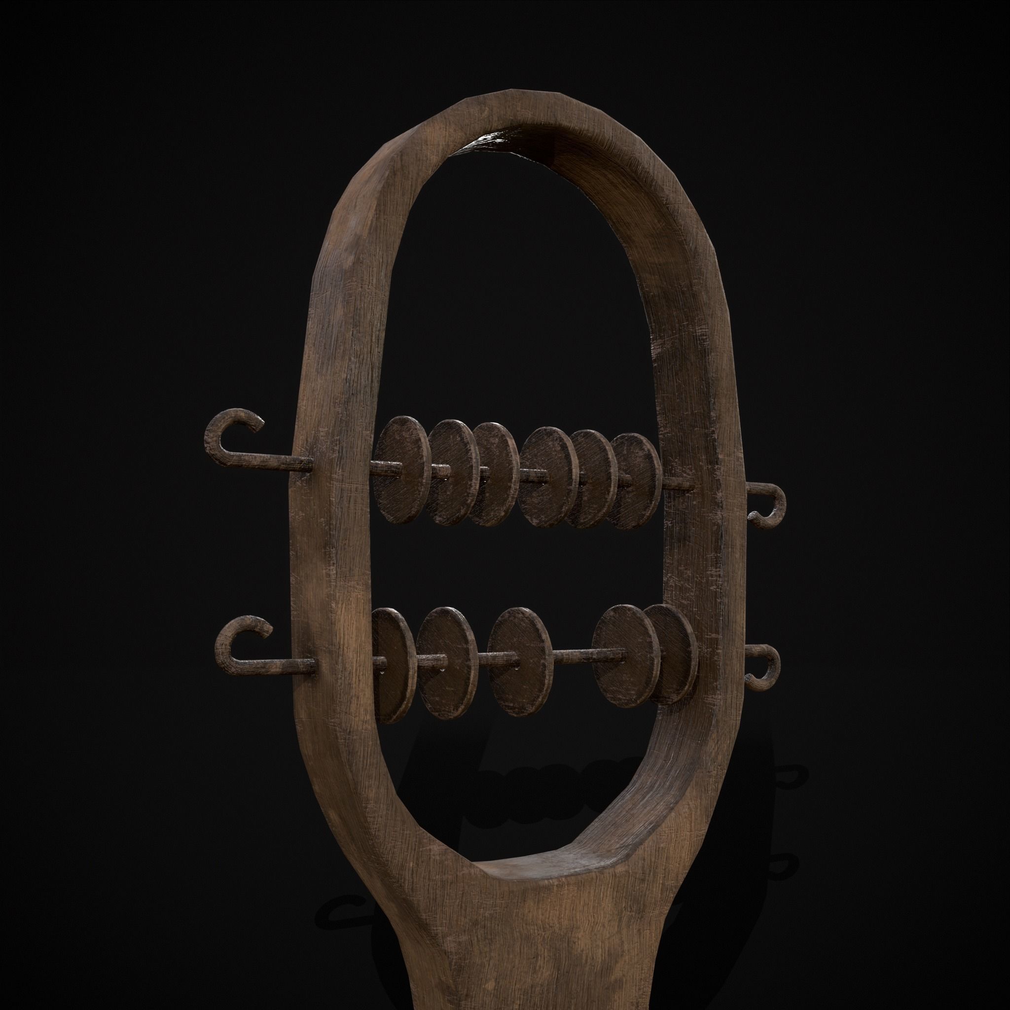 Small Wooden Baby Rattle Low-poly 3D model_15