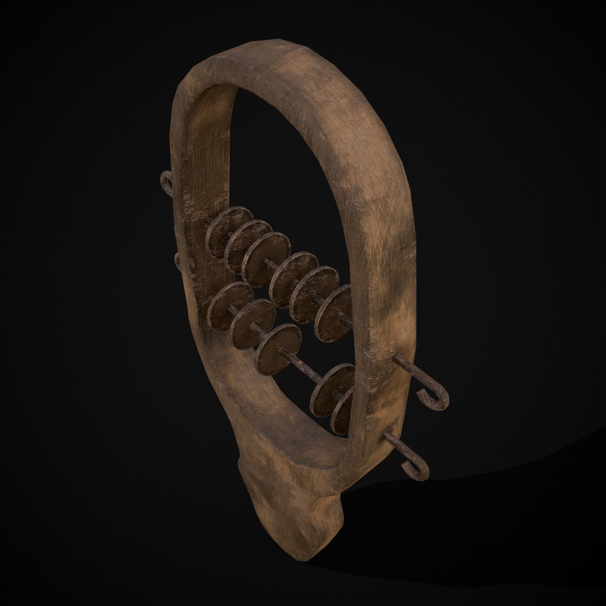 Small Wooden Baby Rattle Low-poly 3D model_37