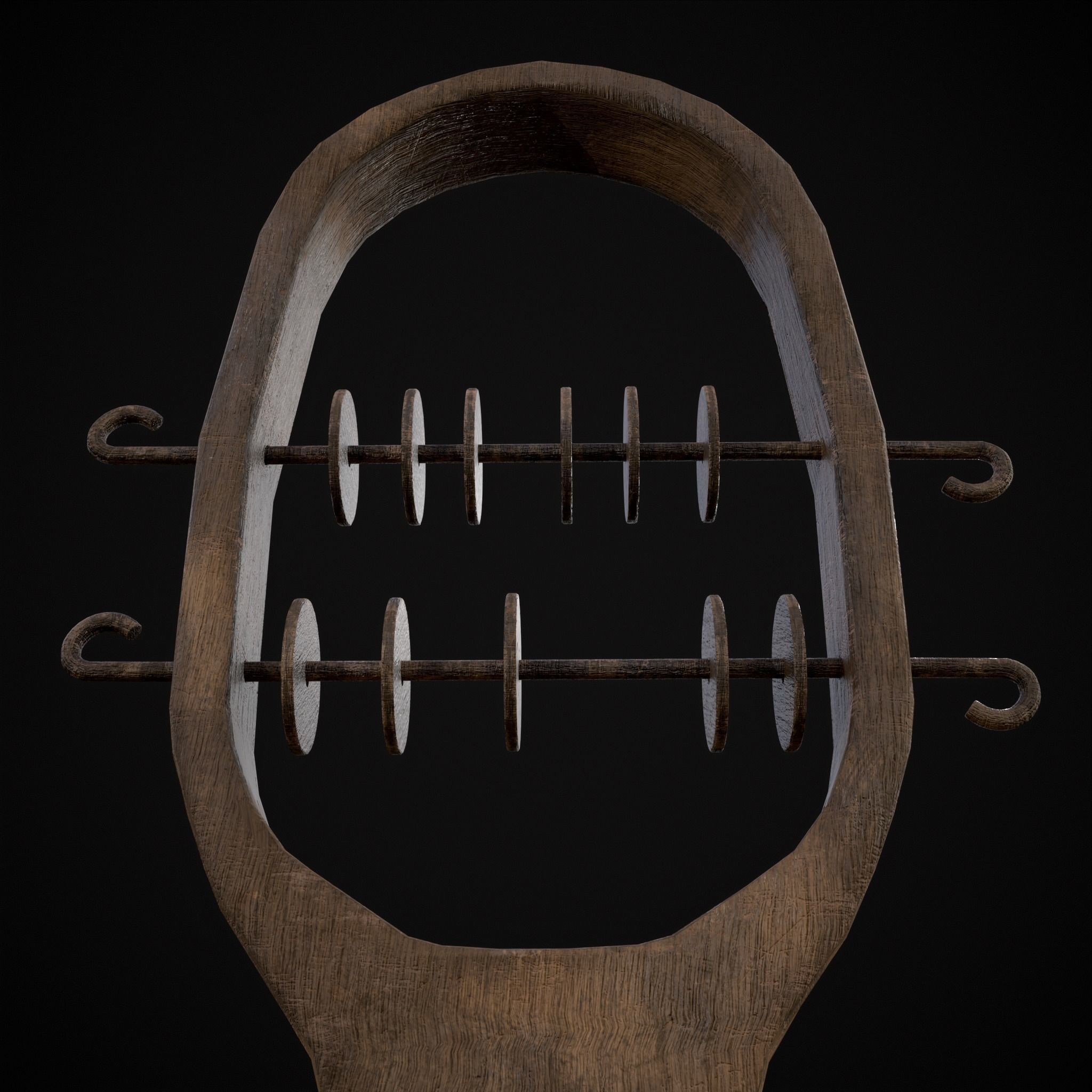 Small Wooden Baby Rattle Low-poly 3D model_13