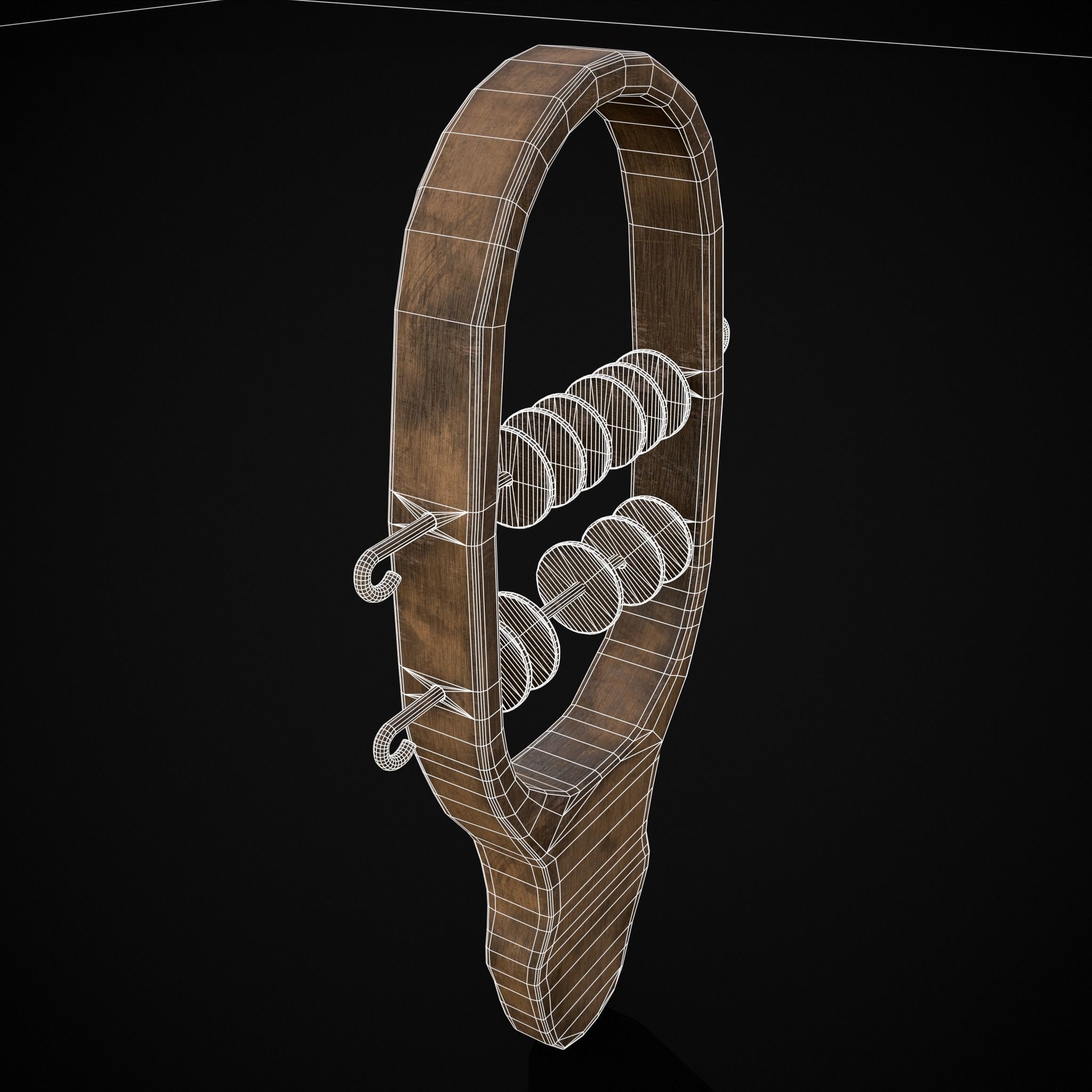 Small Wooden Baby Rattle Low-poly 3D model_30