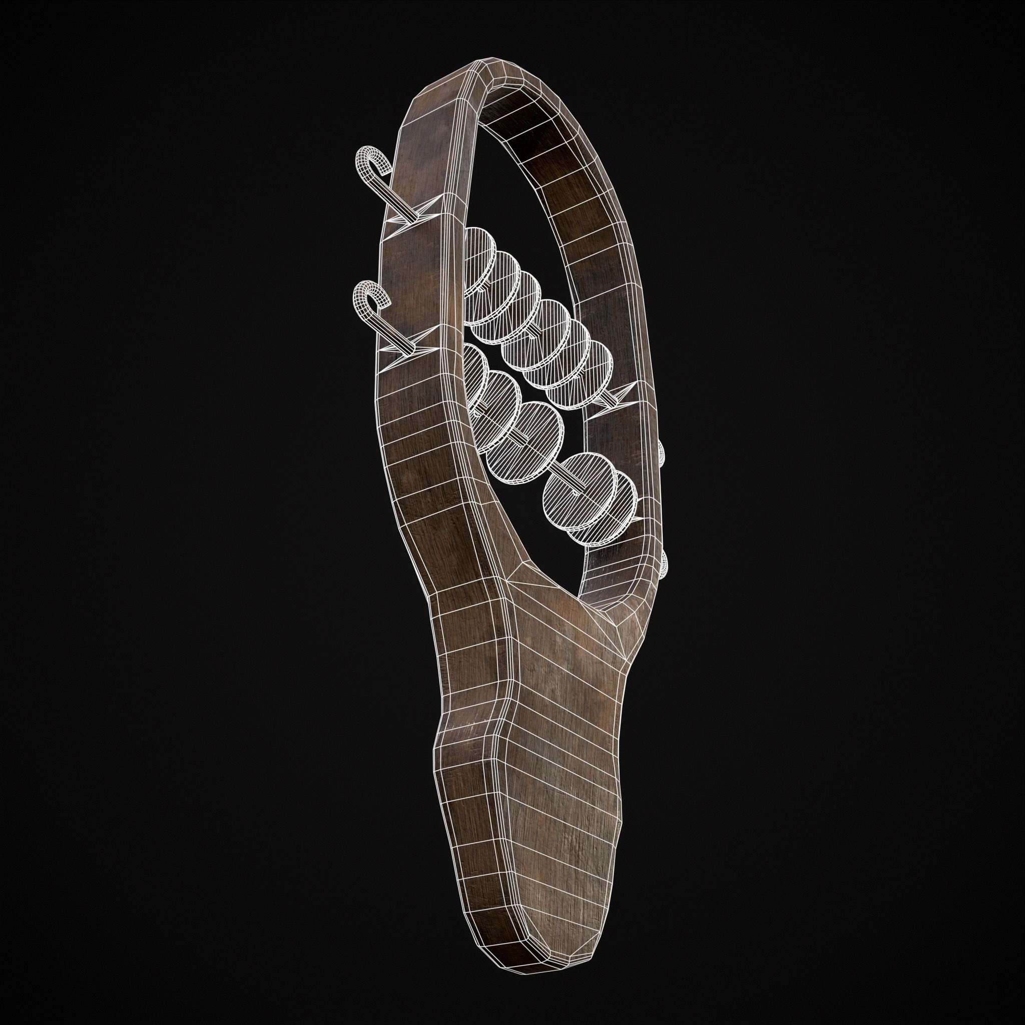 Small Wooden Baby Rattle Low-poly 3D model_24