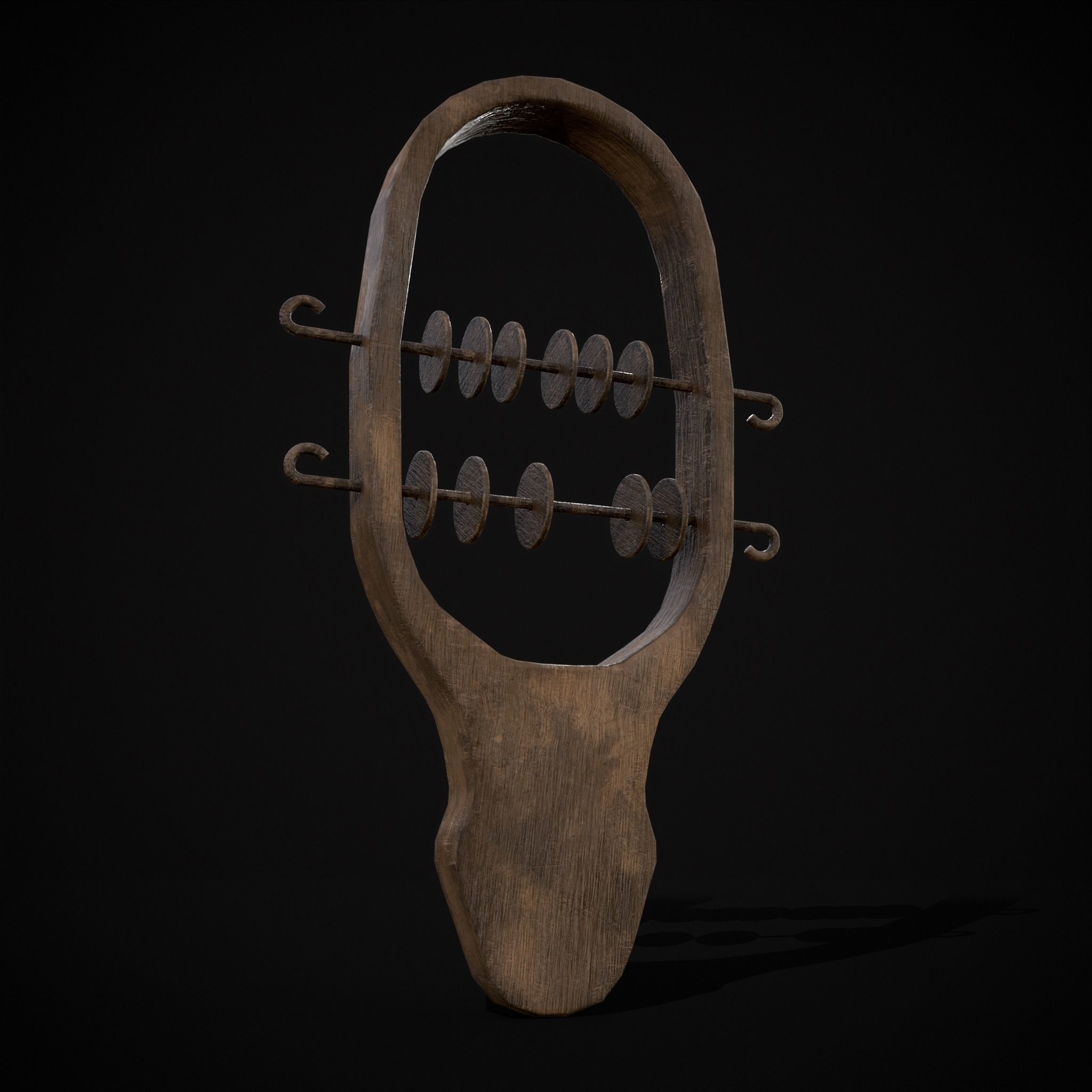 Small Wooden Baby Rattle Low-poly 3D model_5