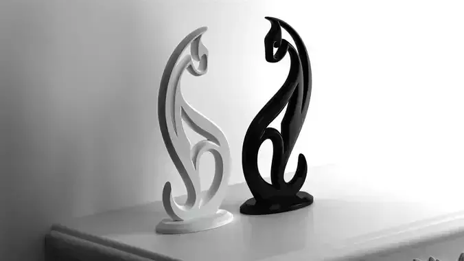 Figurine of cat 3D model