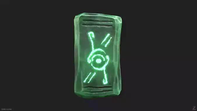 Rune stone Low-poly 3D model