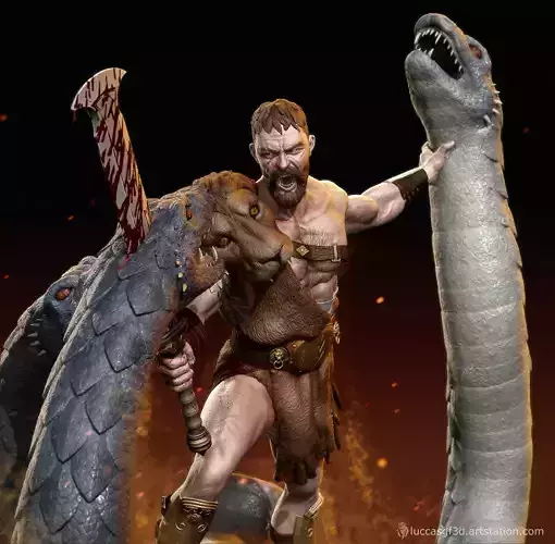Hercules vs Hydra 3D print model
