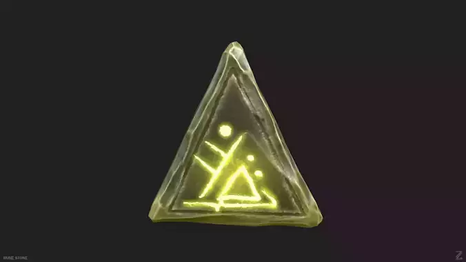 Rune stone Low-poly 3D model