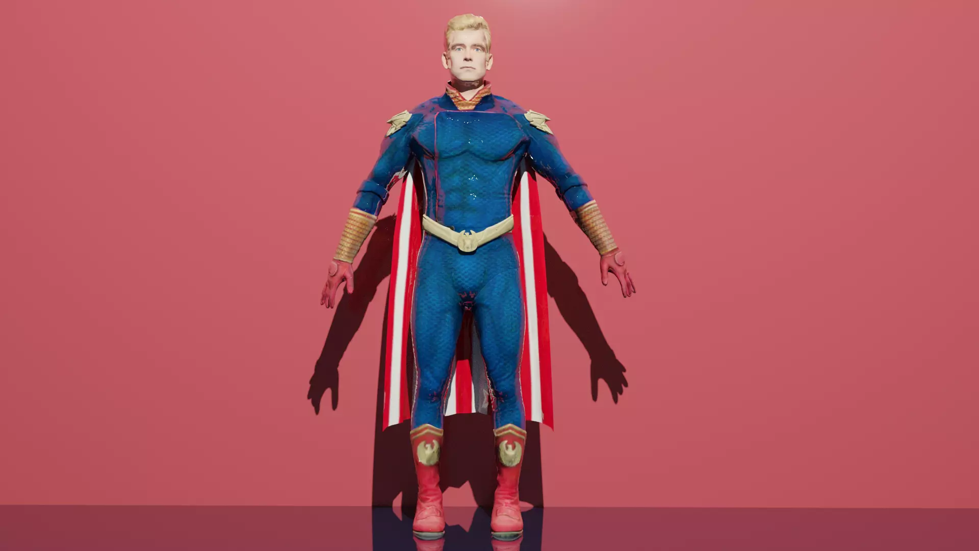 Homelander  Low-poly 3D model_0