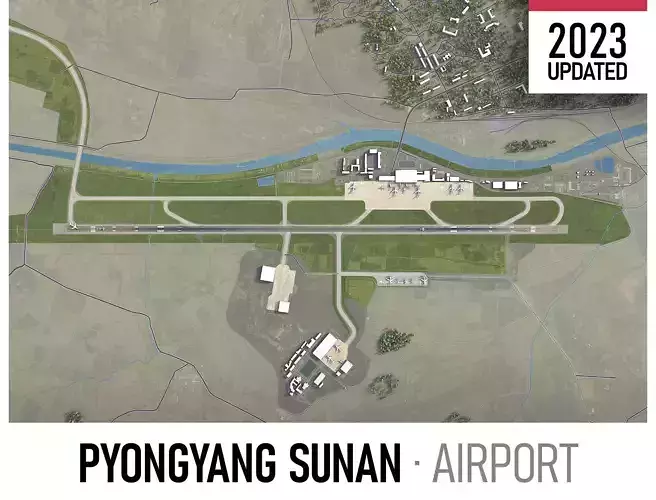 Pyongyang - 3D Airport Model Low-poly 3D model