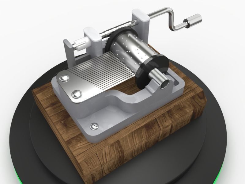 Classic Music Box 3D model_2
