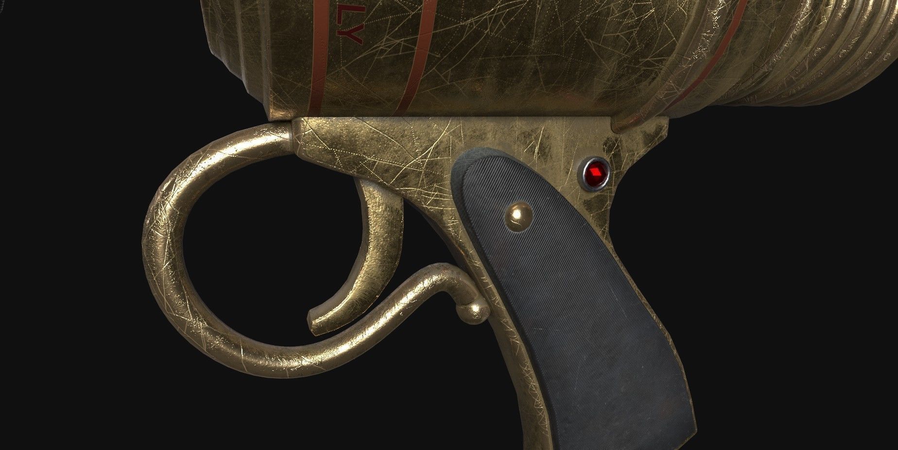 Ray gun Low-poly 3D model_10