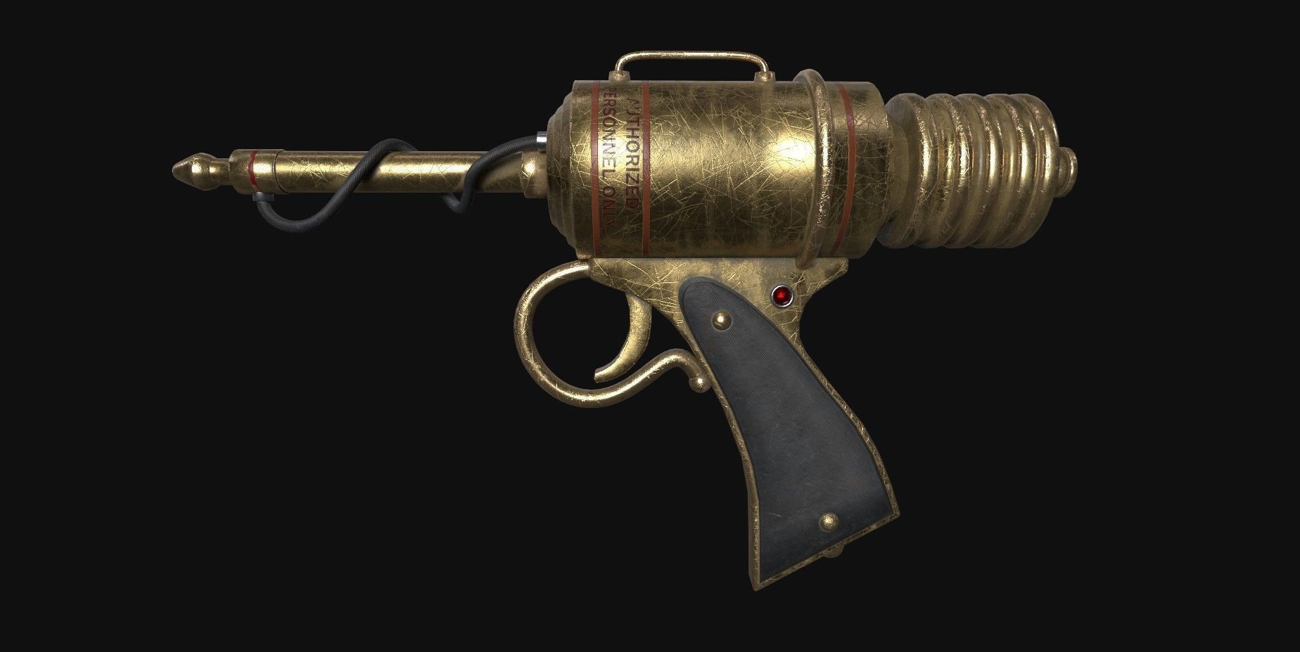 Ray gun Low-poly 3D model_9