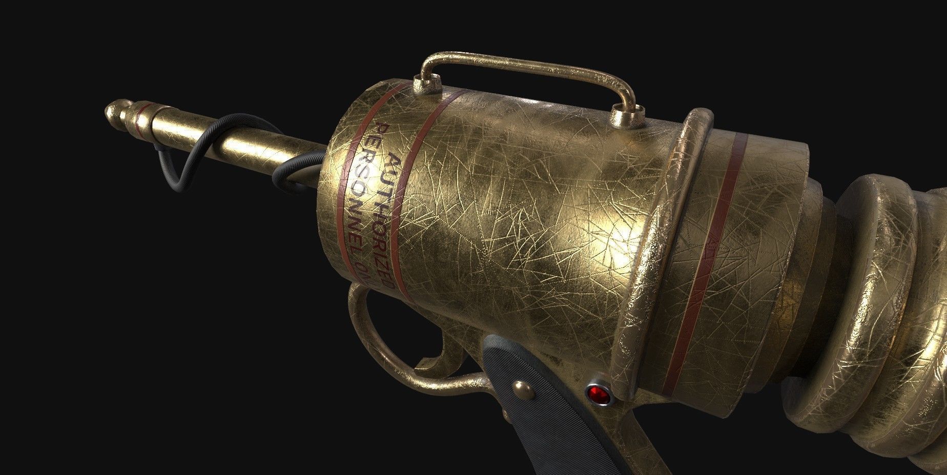 Ray gun Low-poly 3D model_14