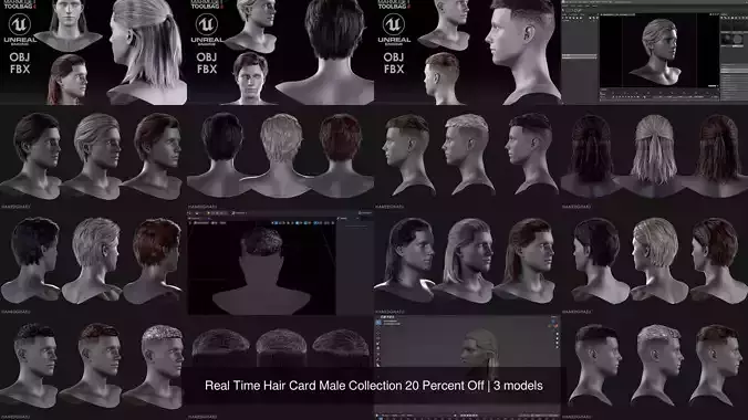 Real Time Hair Card Male Collection 20 Percent Off