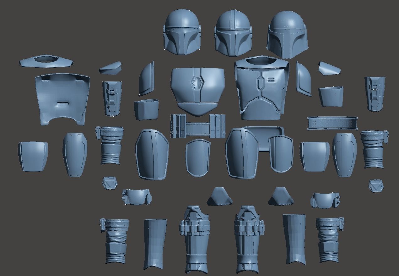 Mandalorian Armor Kit OneSix OneSixth 12inch Star Wars 3D print model_2