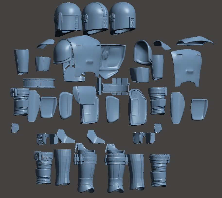Mandalorian Armor Kit OneSix OneSixth 12inch Star Wars 3D print model_3