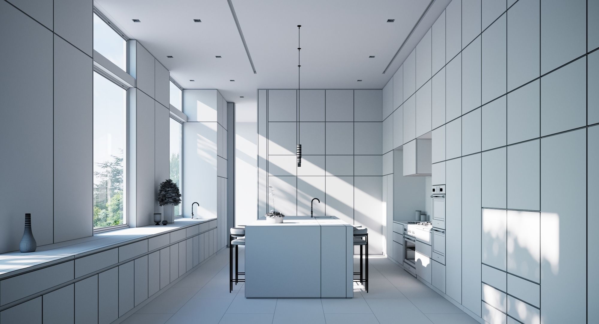 Luxury Modern Kitchen 3D model_16