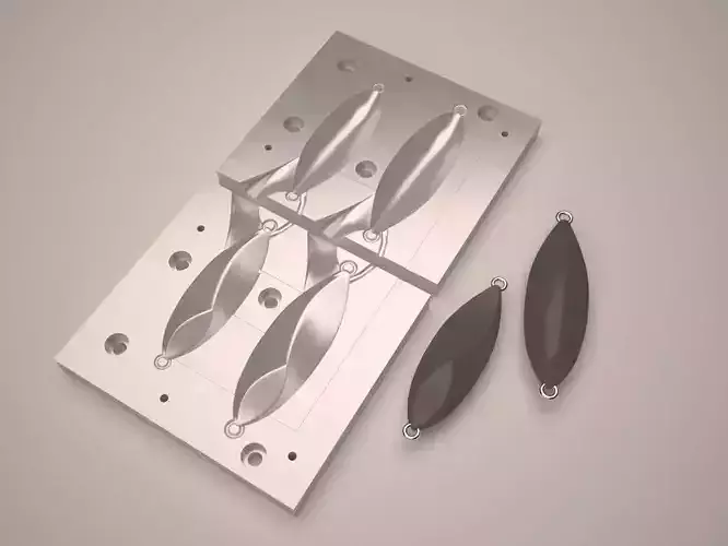 20-80 GR Fall Slug Japanese Metal Jig Mold 3D print bundle pack