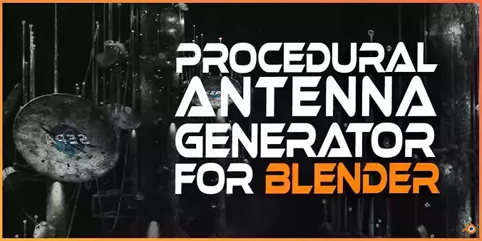 Procedural Antenna Radar Generator For Blender Geometry Nodes Low-poly 3D model