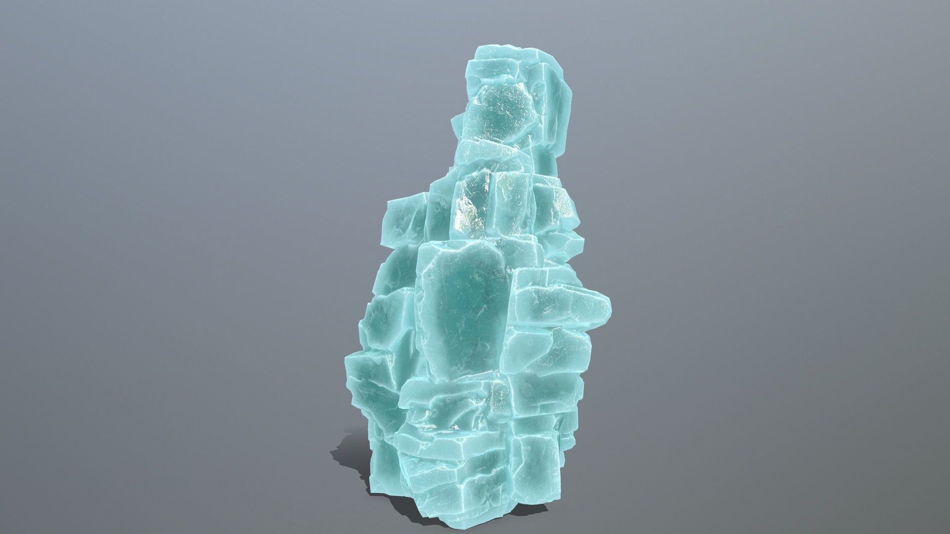 ice cliff Low-poly 3D model_7