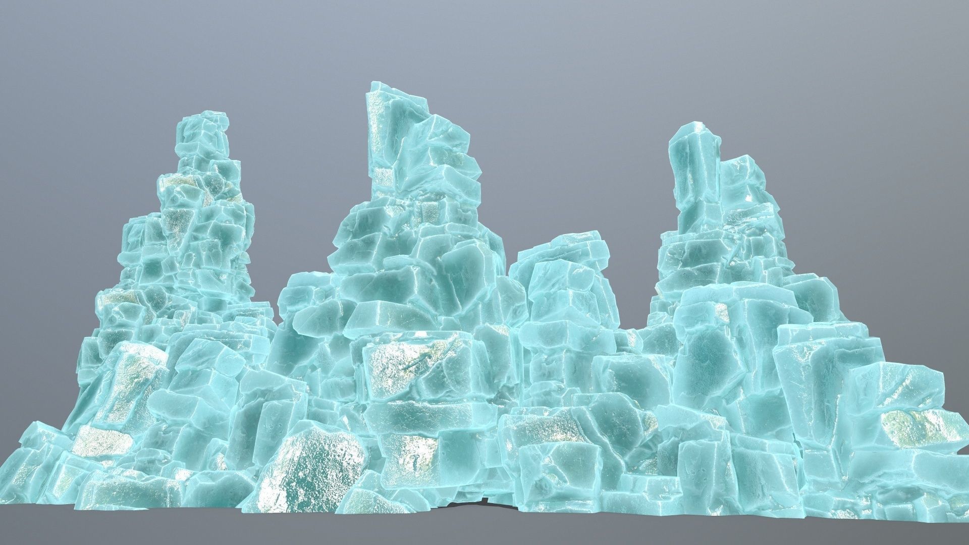 ice cliff Low-poly 3D model_1