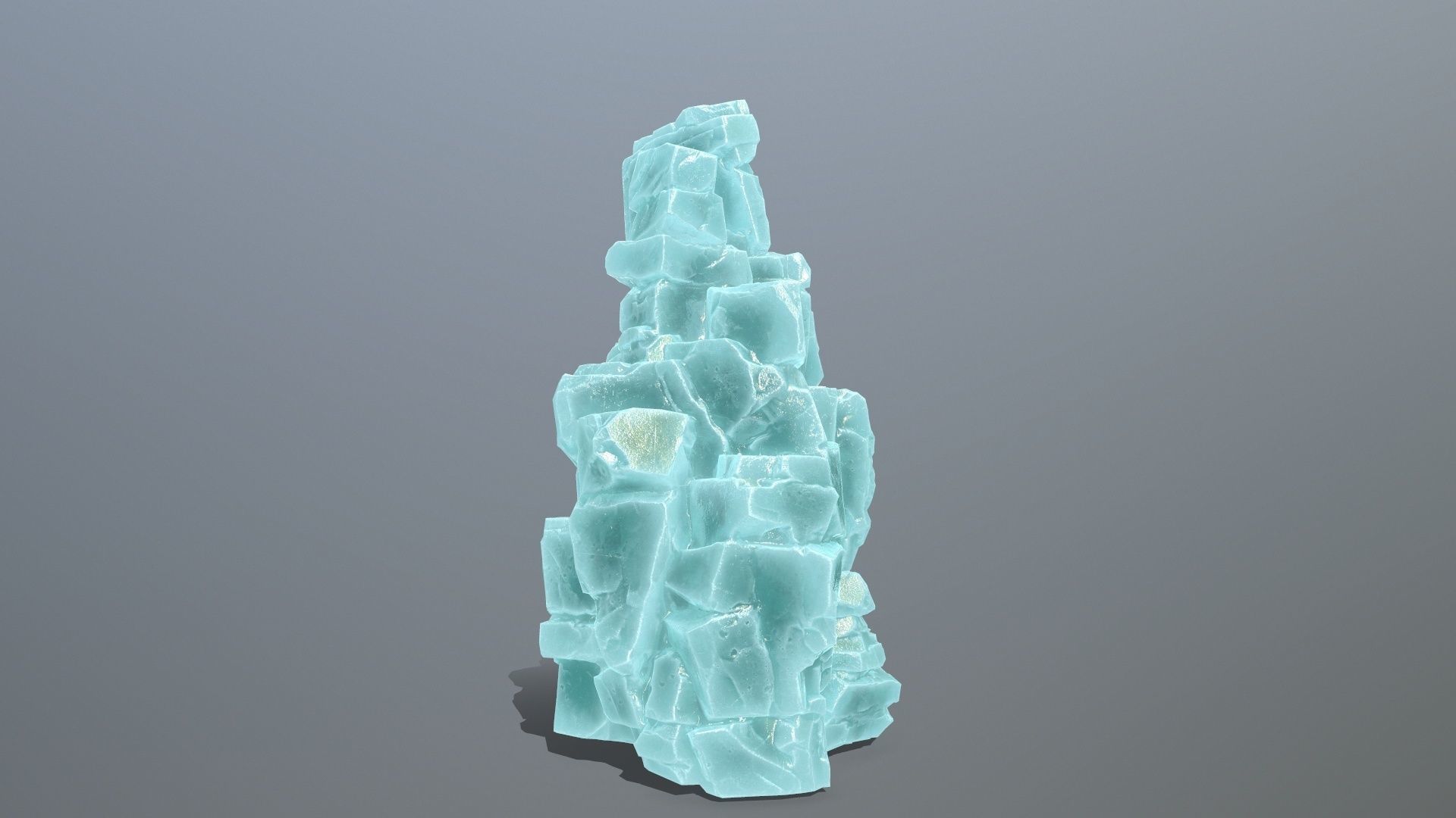 ice cliff Low-poly 3D model_4